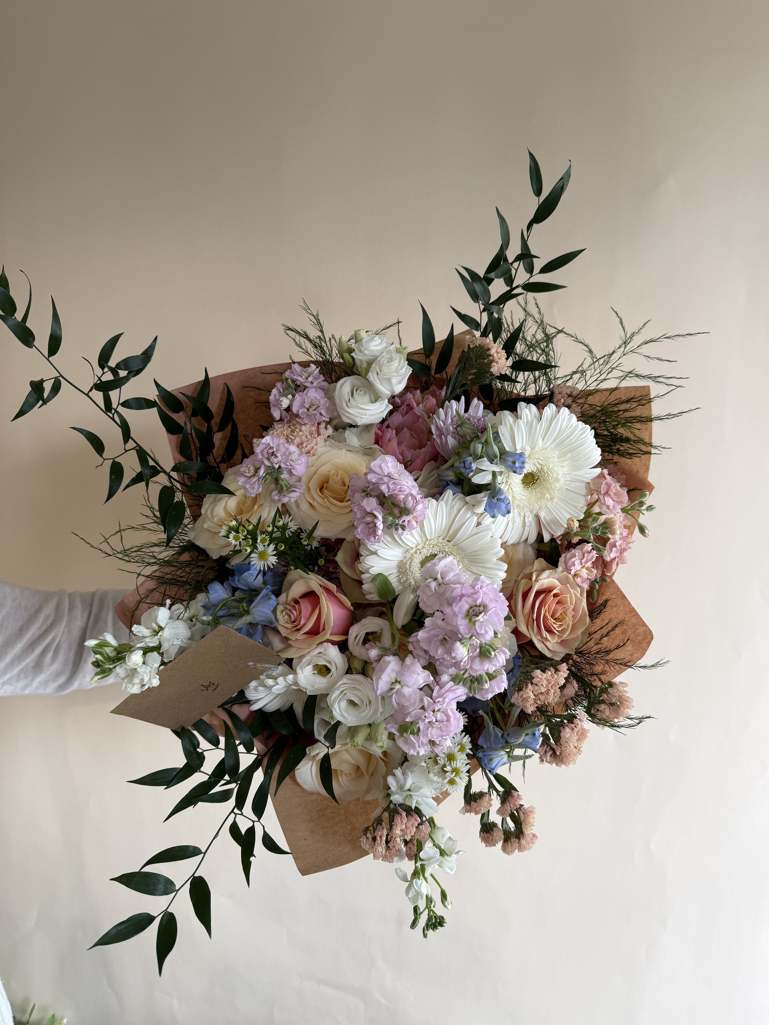 The 'Bridgerton' - Pinks & Pastels - Hand Tied Mixed Bouquet