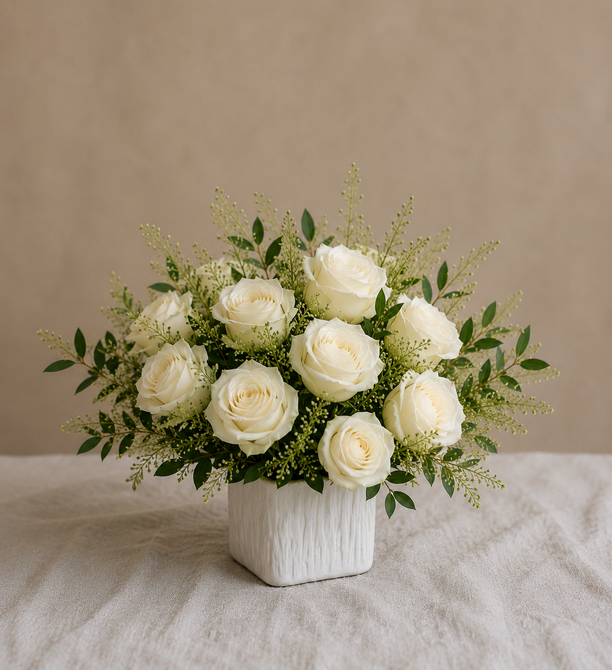 *SPECIAL JULY PROMO* White Rose Floral Arrangement