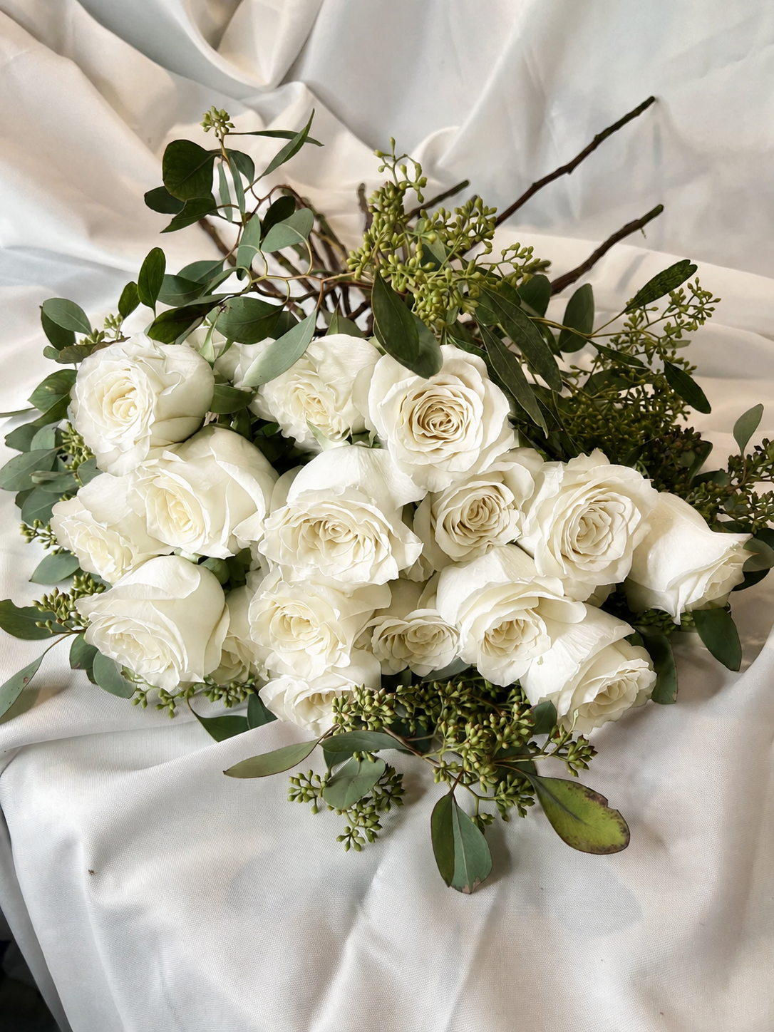 White Roses - Hand Tied Bouquet
