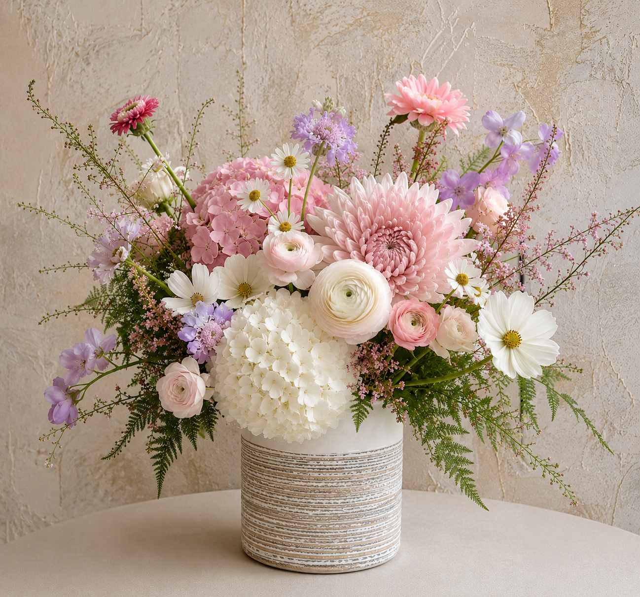 Baby Girl Celebrations - Mixed Floral Arrangement (Vase)