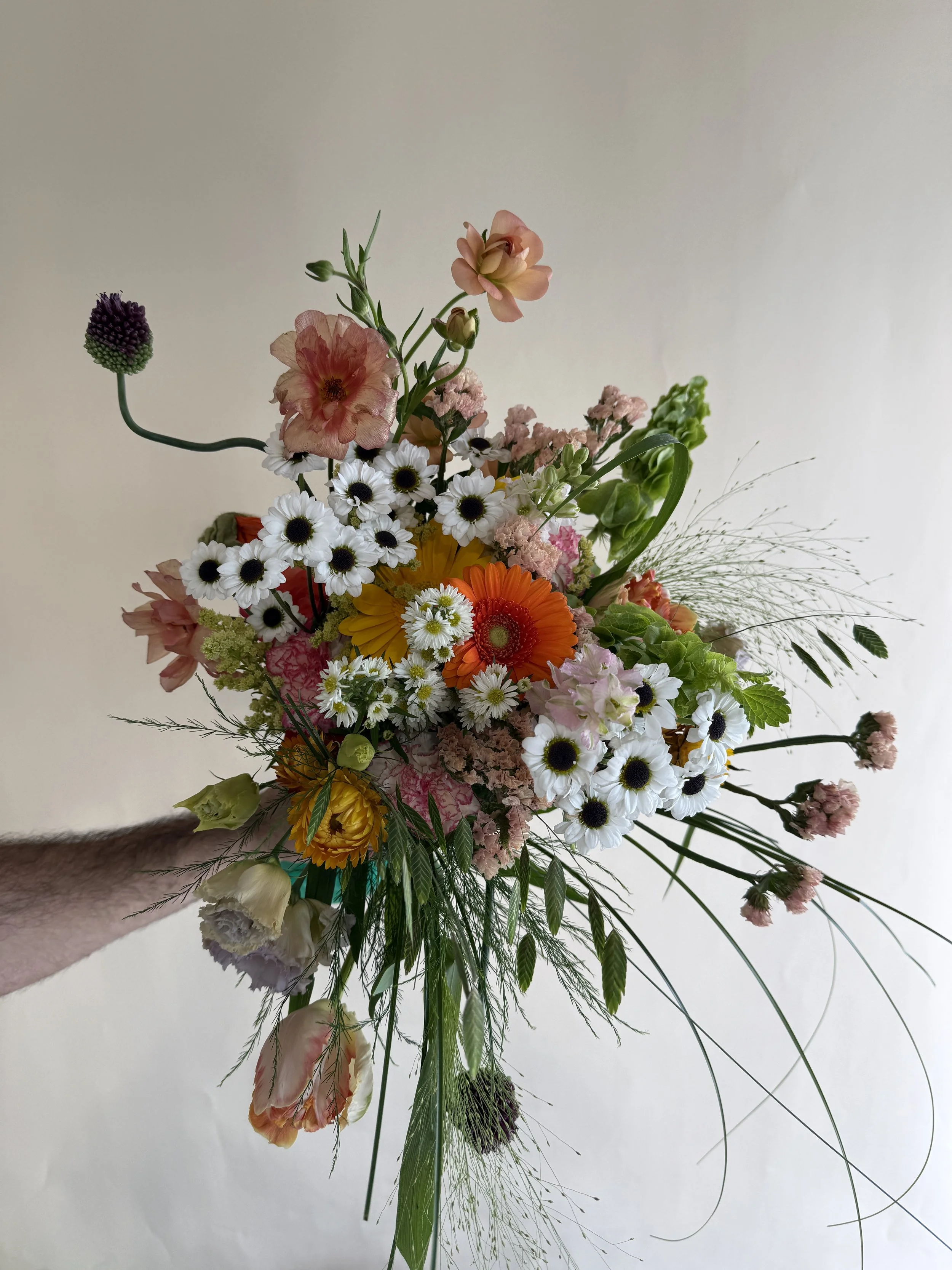 Tangerine Queen - Hand Tied Mixed Bouquet