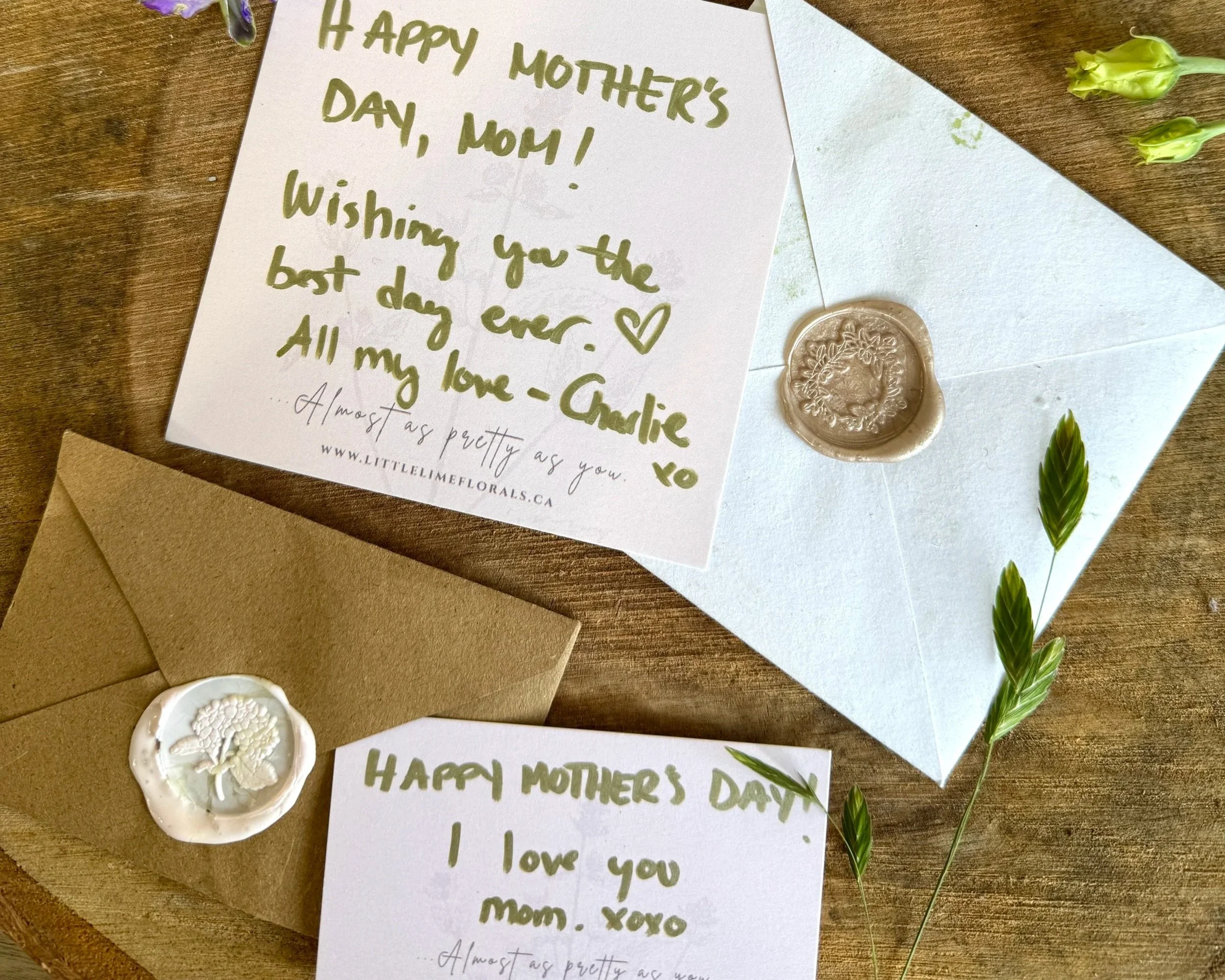 Wax Sealed Stamp Message Card & Envelope Add On - Mother's Day Edition