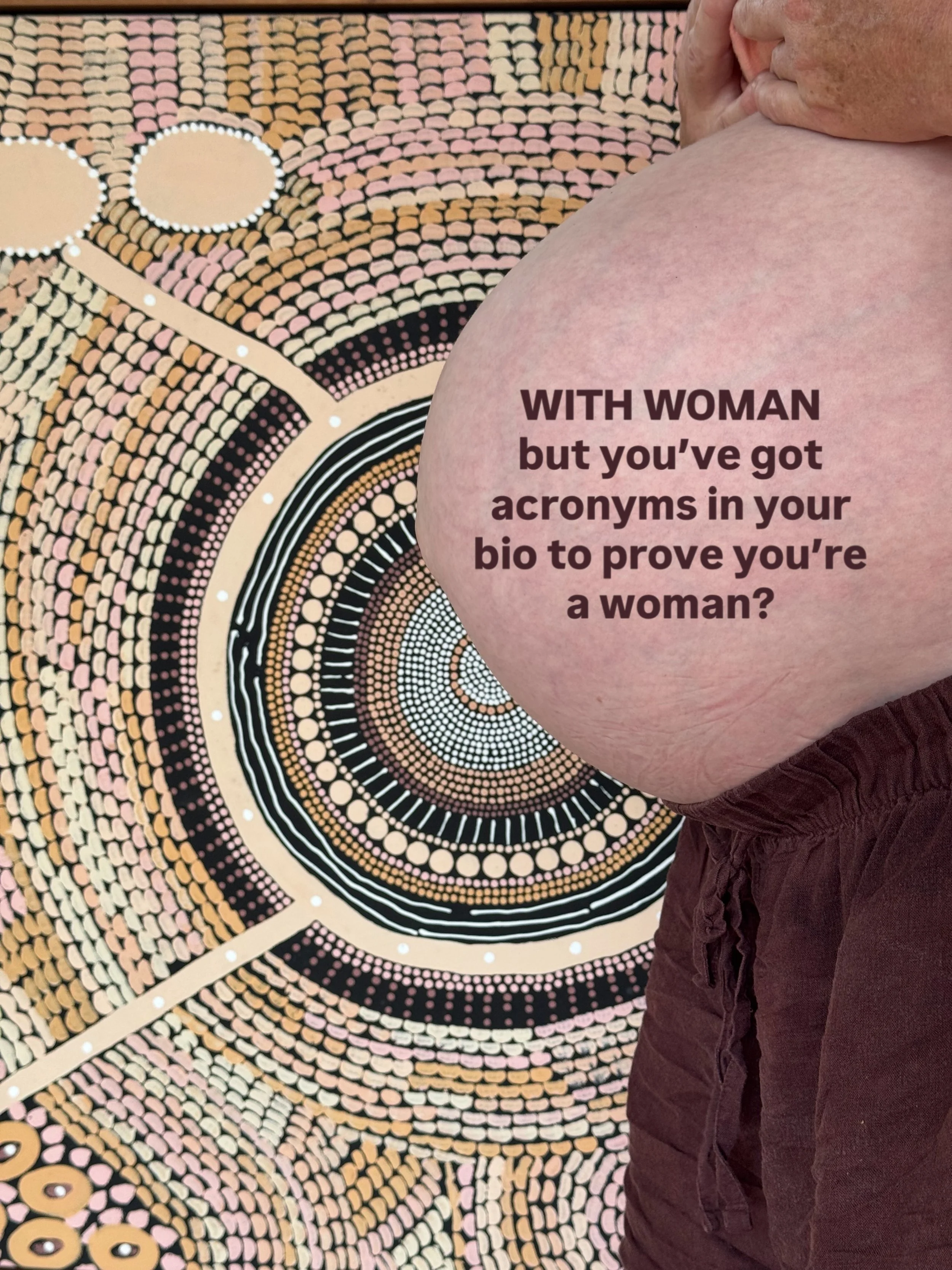 WITH WOMAN
To truly know your place beside her
WITH WOMAN
To truly know your place below her.
WITH WOMAN 
In honour of the Mother.
WOMAN