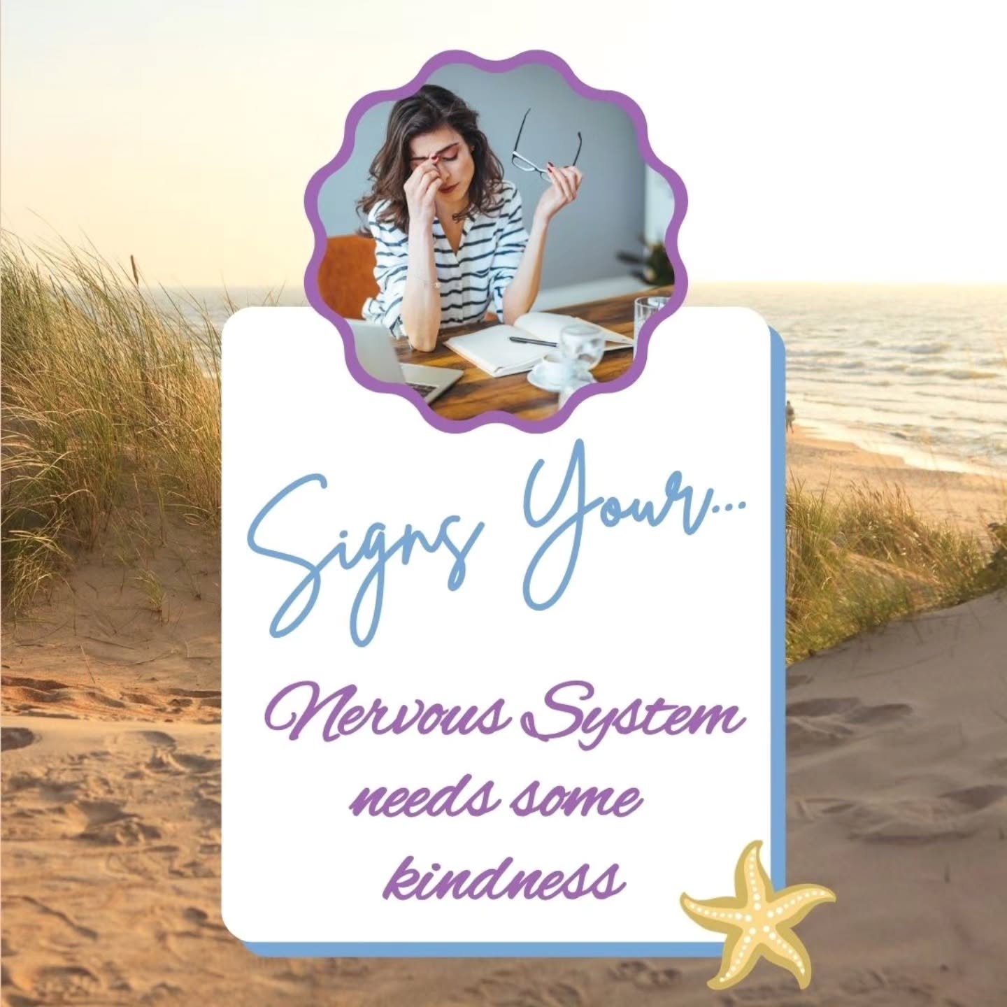Sometimes our nervous system needs some extra kindness. Be on the look out for how your body is showing you that it needs some attention and TLC. Life can become a lot, it's important to practice some self care during those times to avoid feeling lik