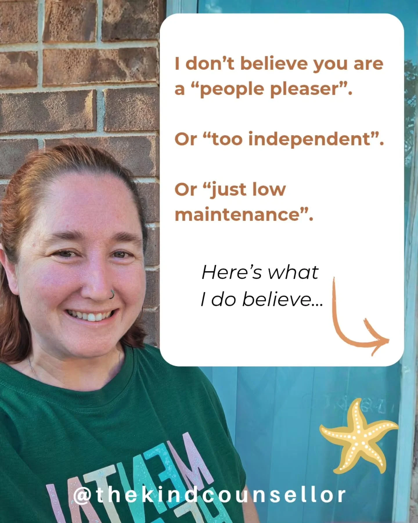 We all want to feel safe, accepted and loved.

It is common to believe these are achieved through what we can do for others, then our identities become people pleasing, hyper independence and low maintenance.

Step one is always exploring with curios