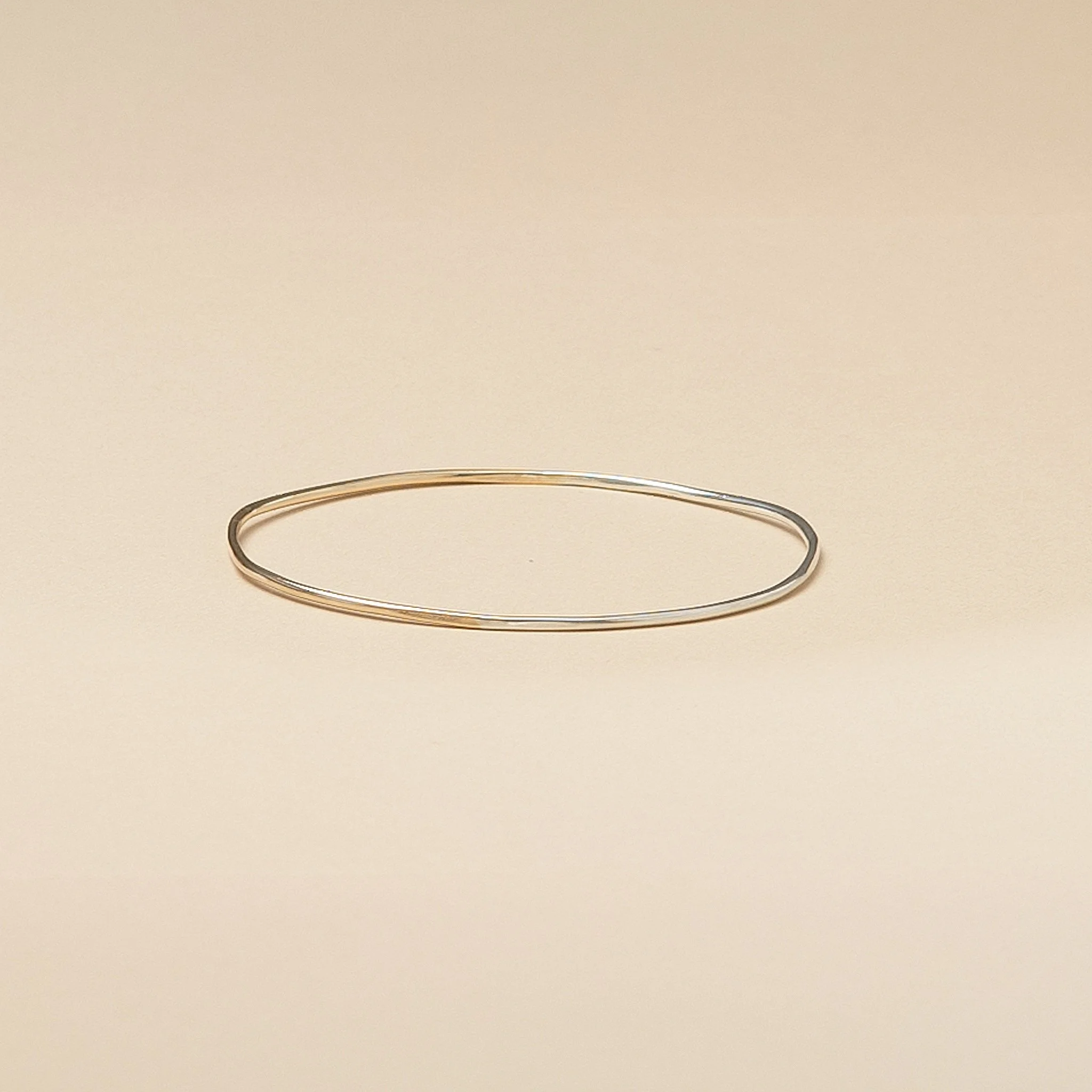 mix metal bangle bracelet silver gold oval