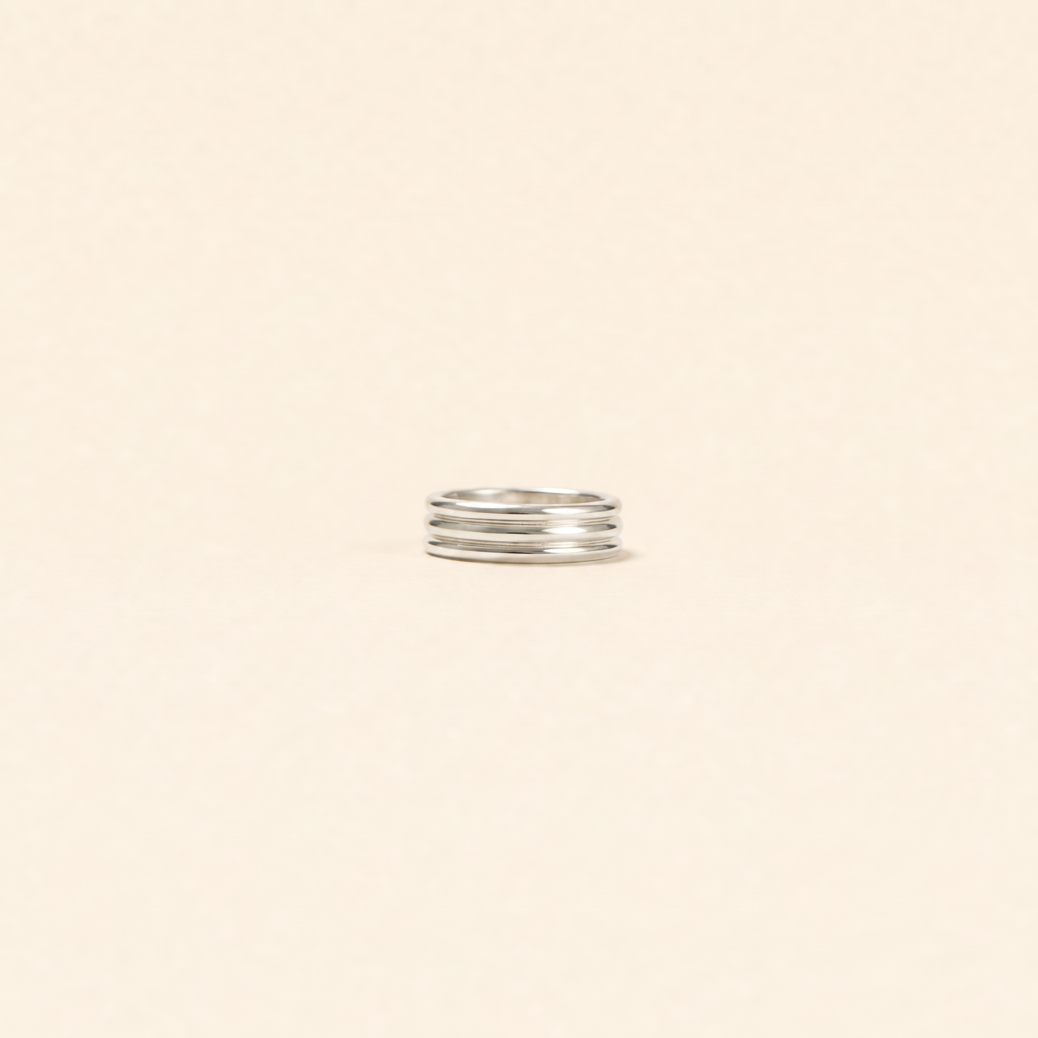 three ring band silver