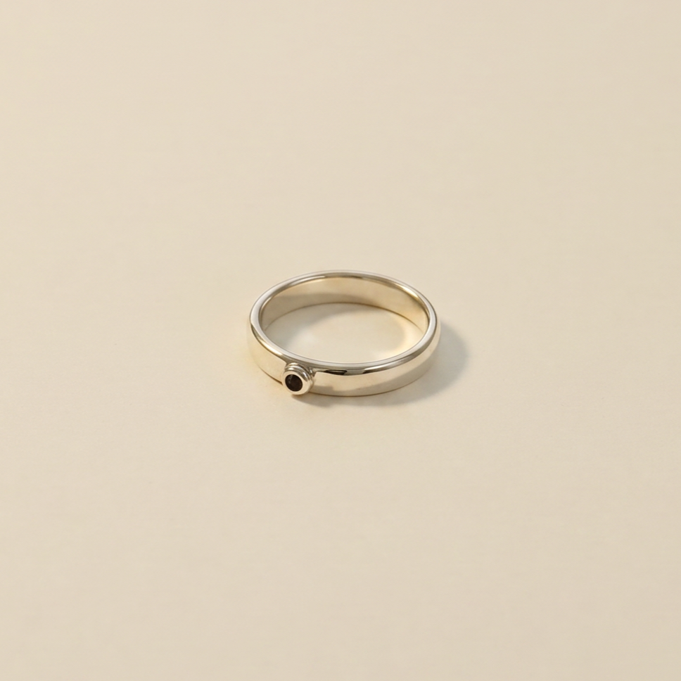 smoky quartz silver ring