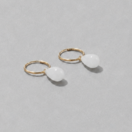 teardrop hoops white quartzite