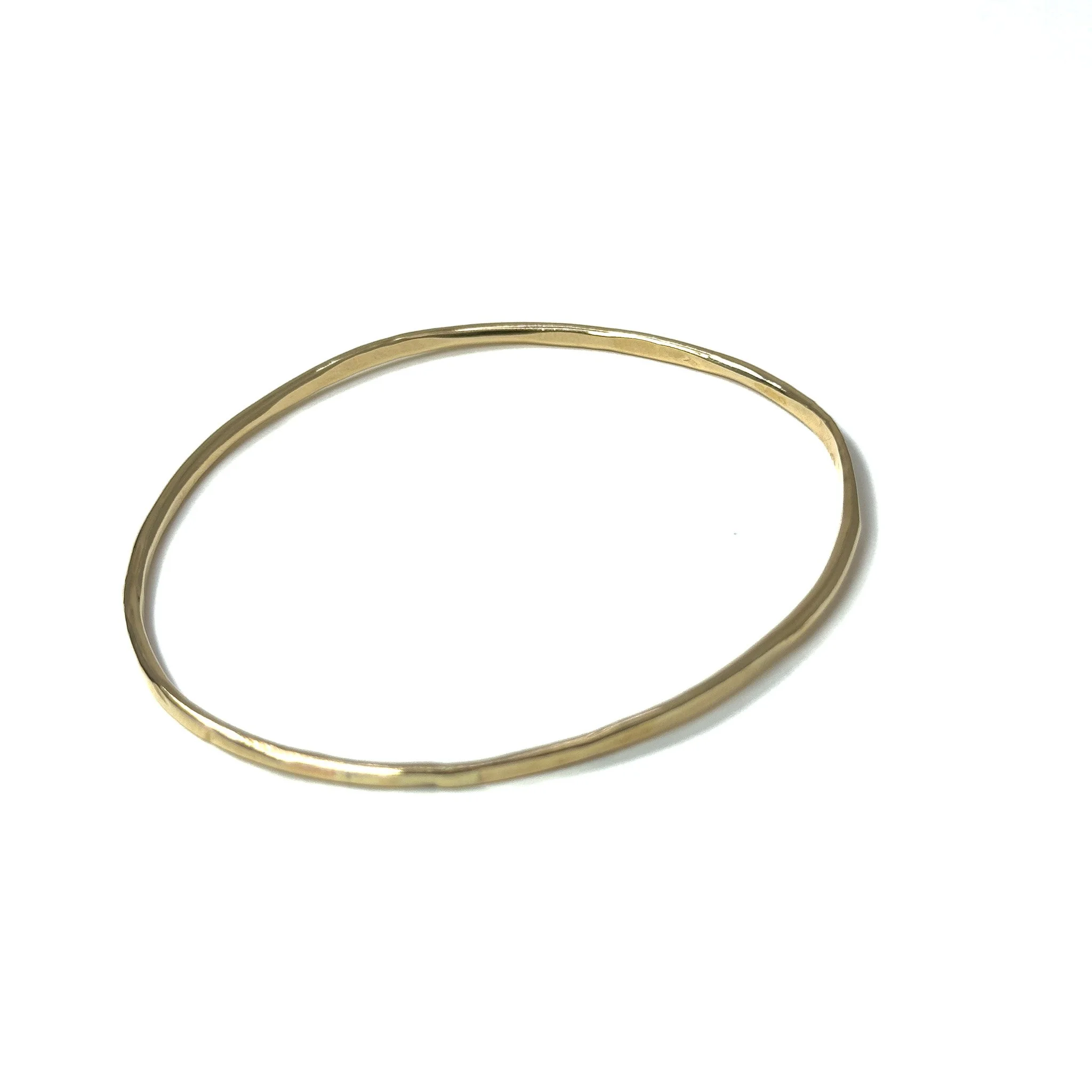 Handmade hammered oval Bangle Bracelet