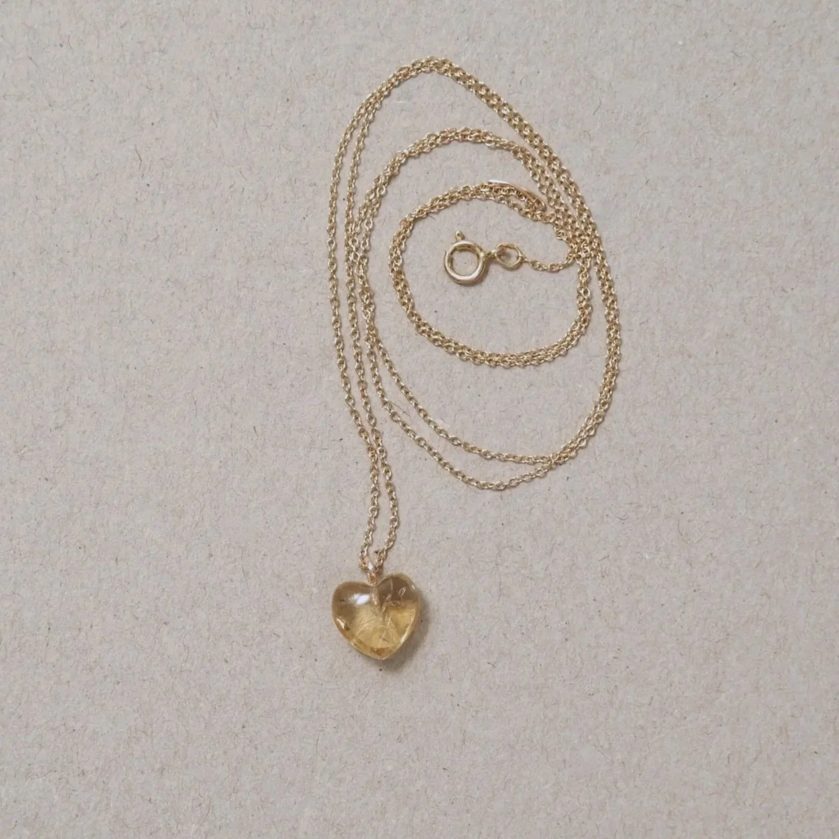 ccitrine heart pendant necklace