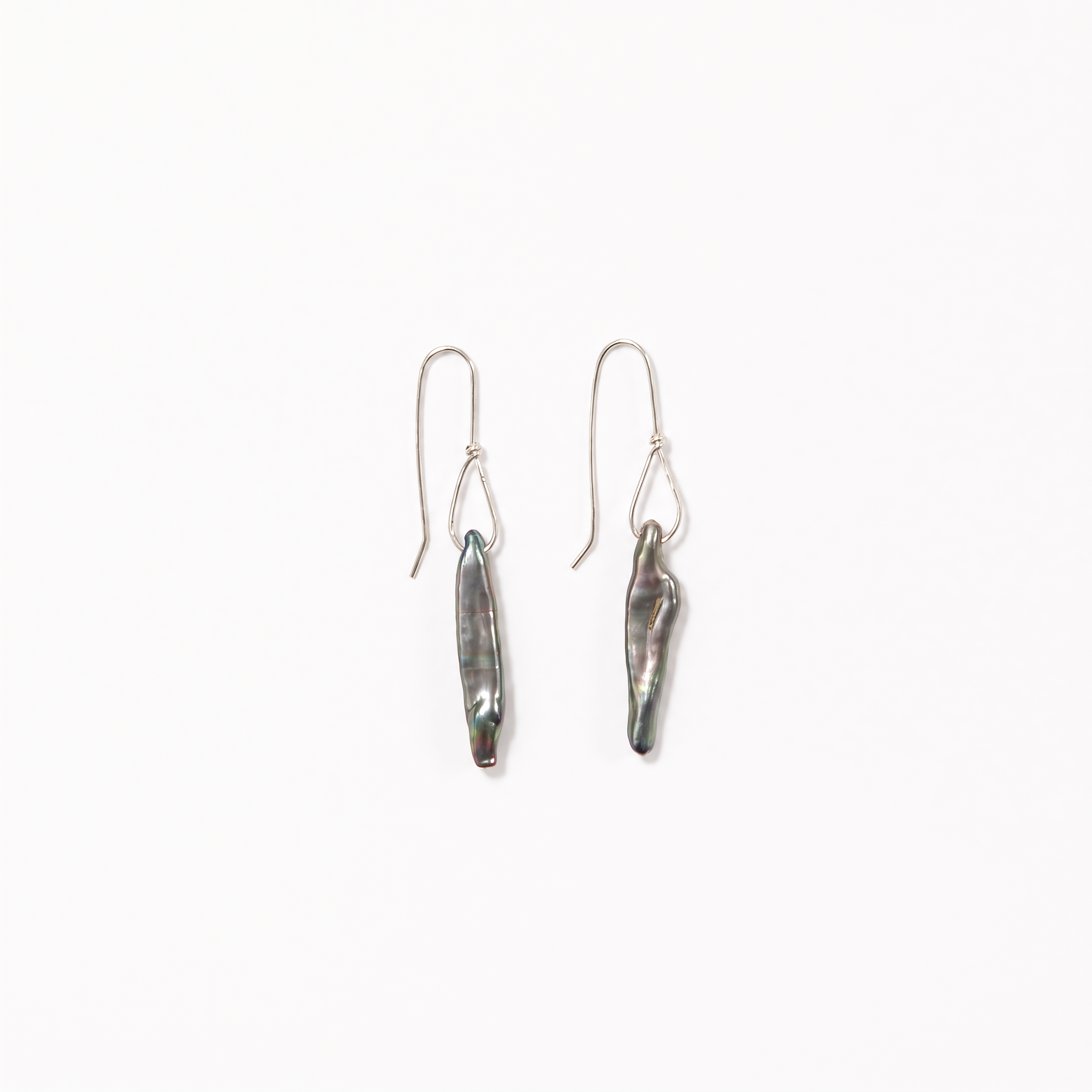 stick pearl purple earrings