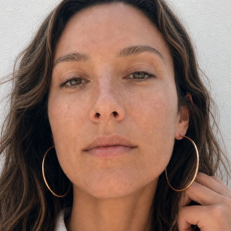 hammered oval hoops large
