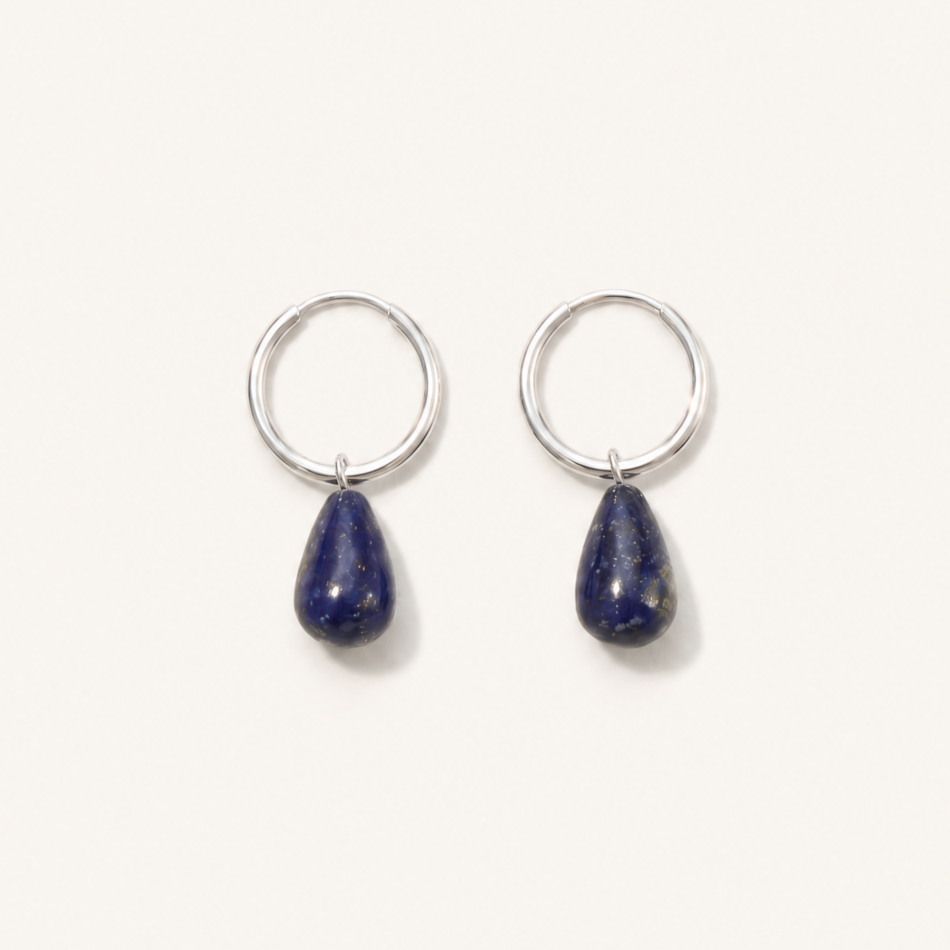 mini teardrop lapis hoops