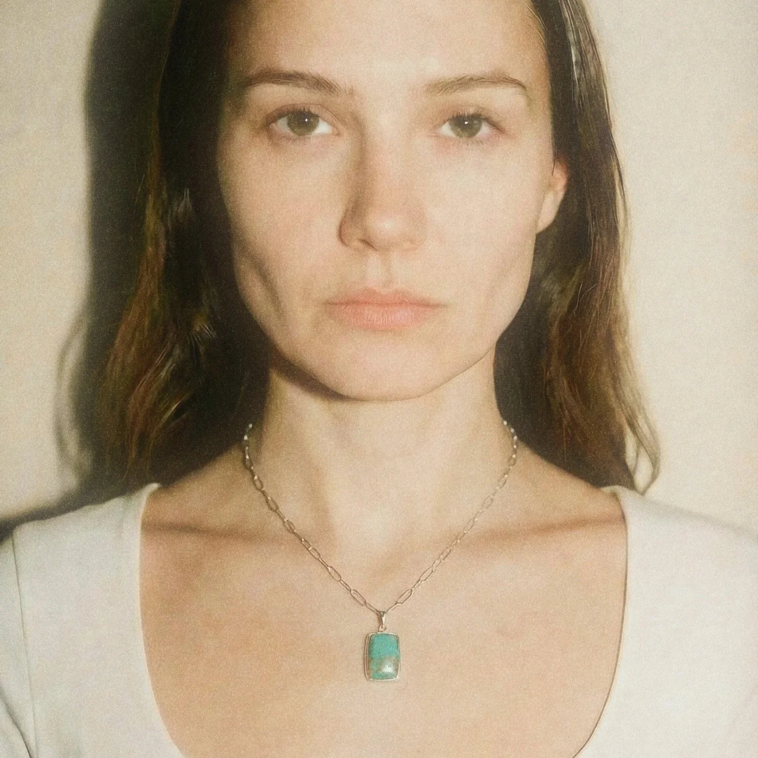 rectangle turquoise pendant