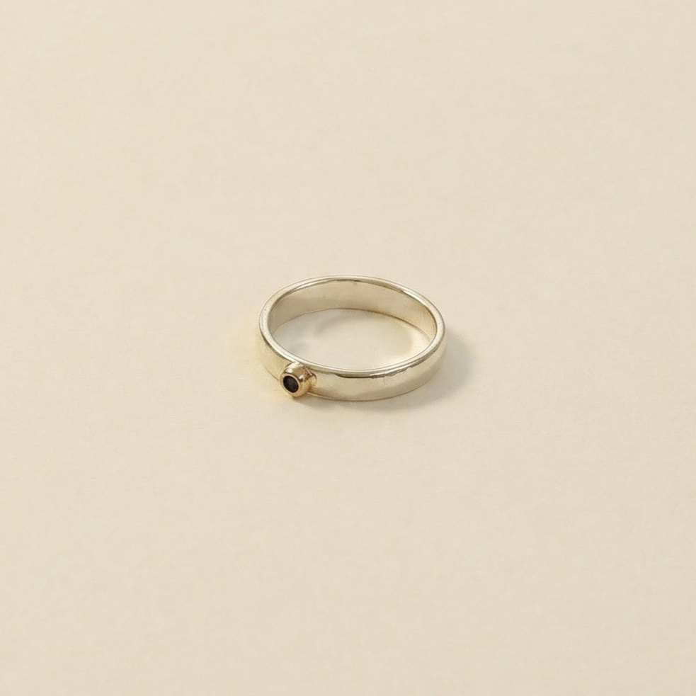 smoky quartz silver ring