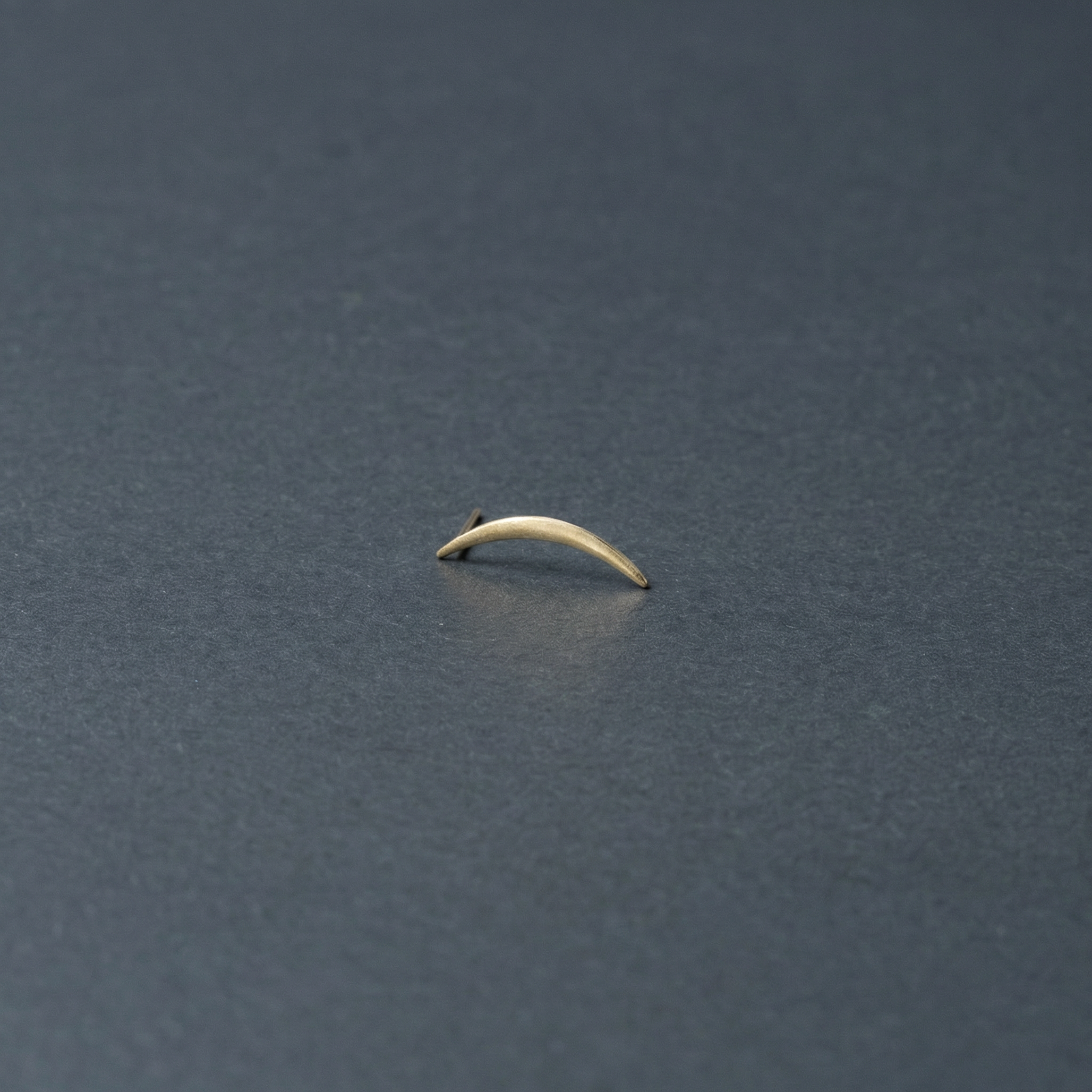 14k gold single moon crescent stud