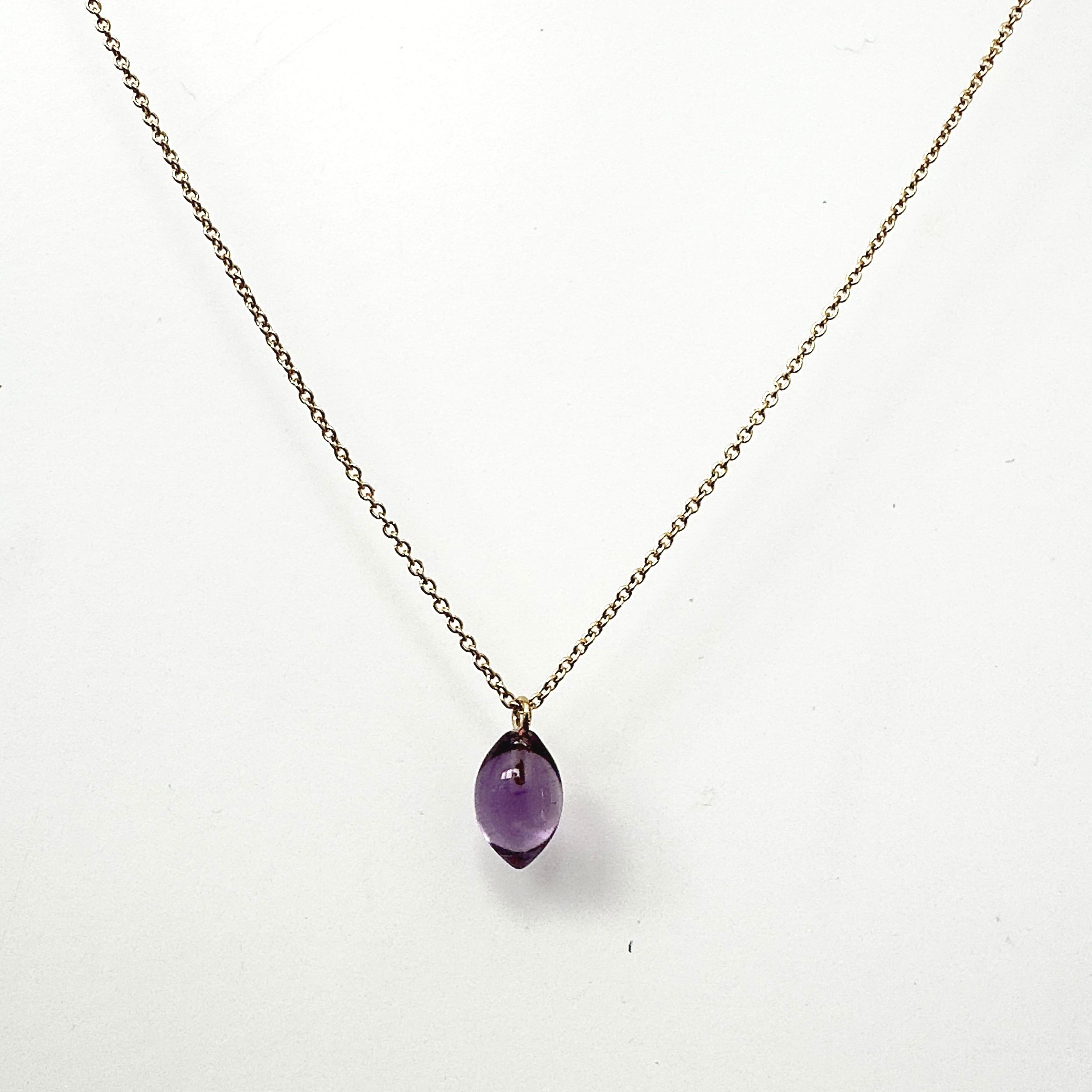 Amethyst chain pendant necklace