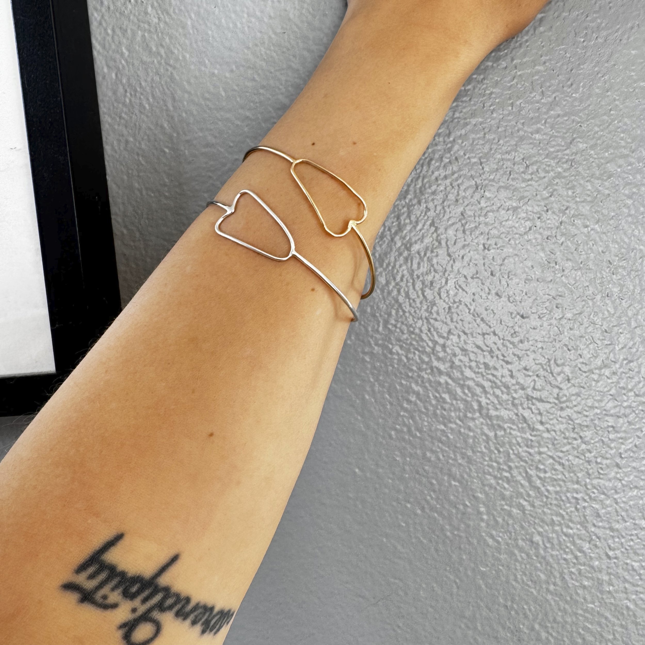 Heart bracelet bangle gold silver