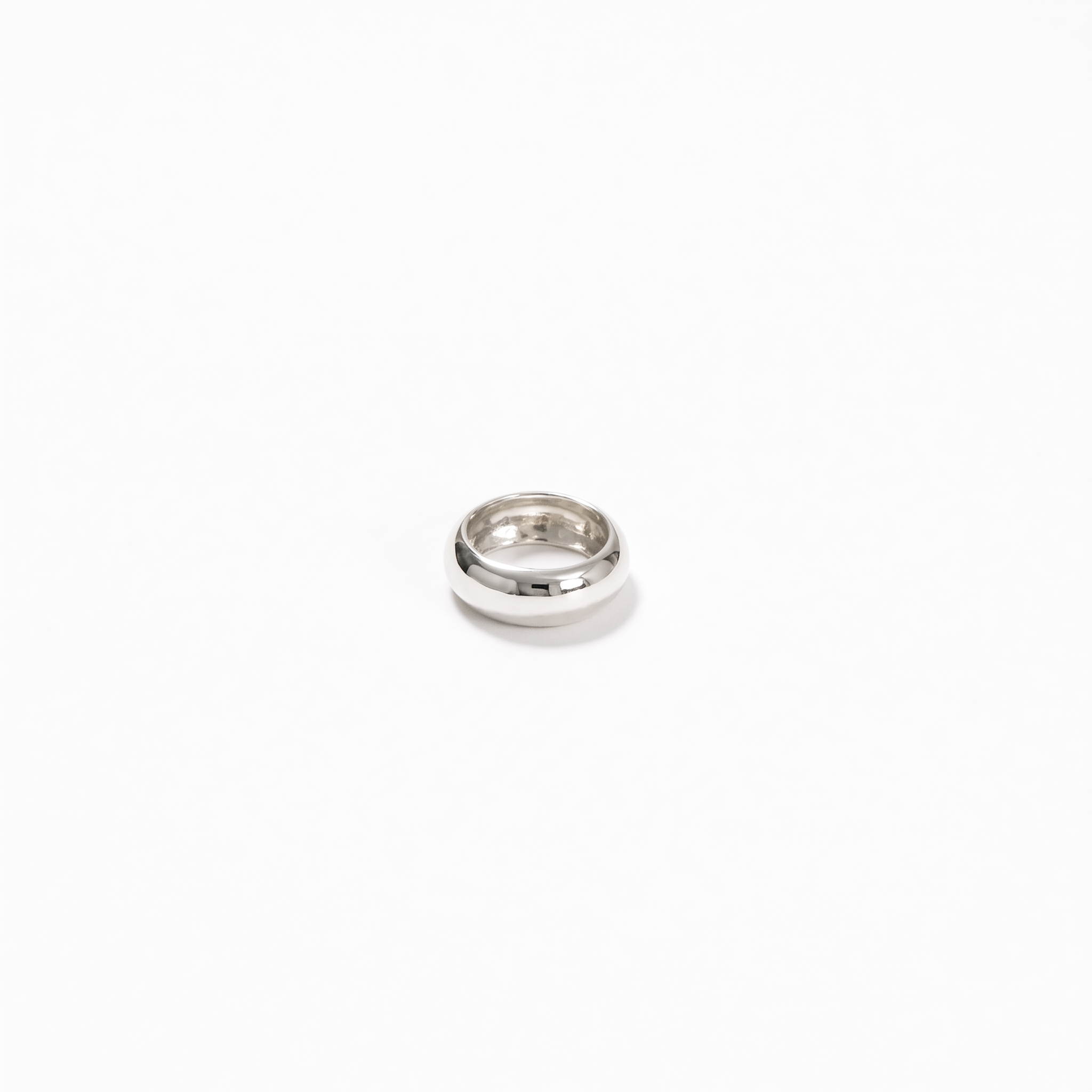 dome silver band ring