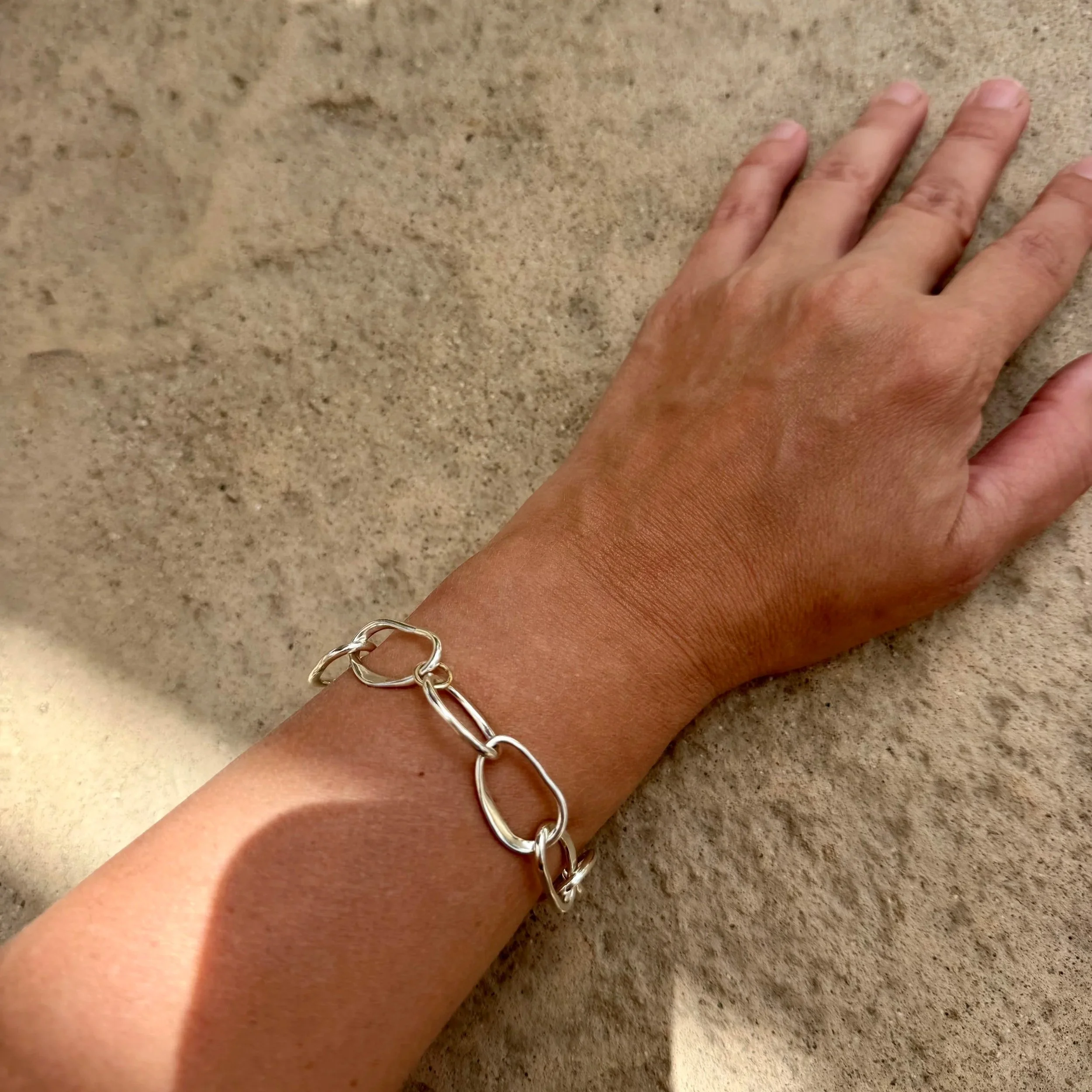 wavy bracelet silver gold