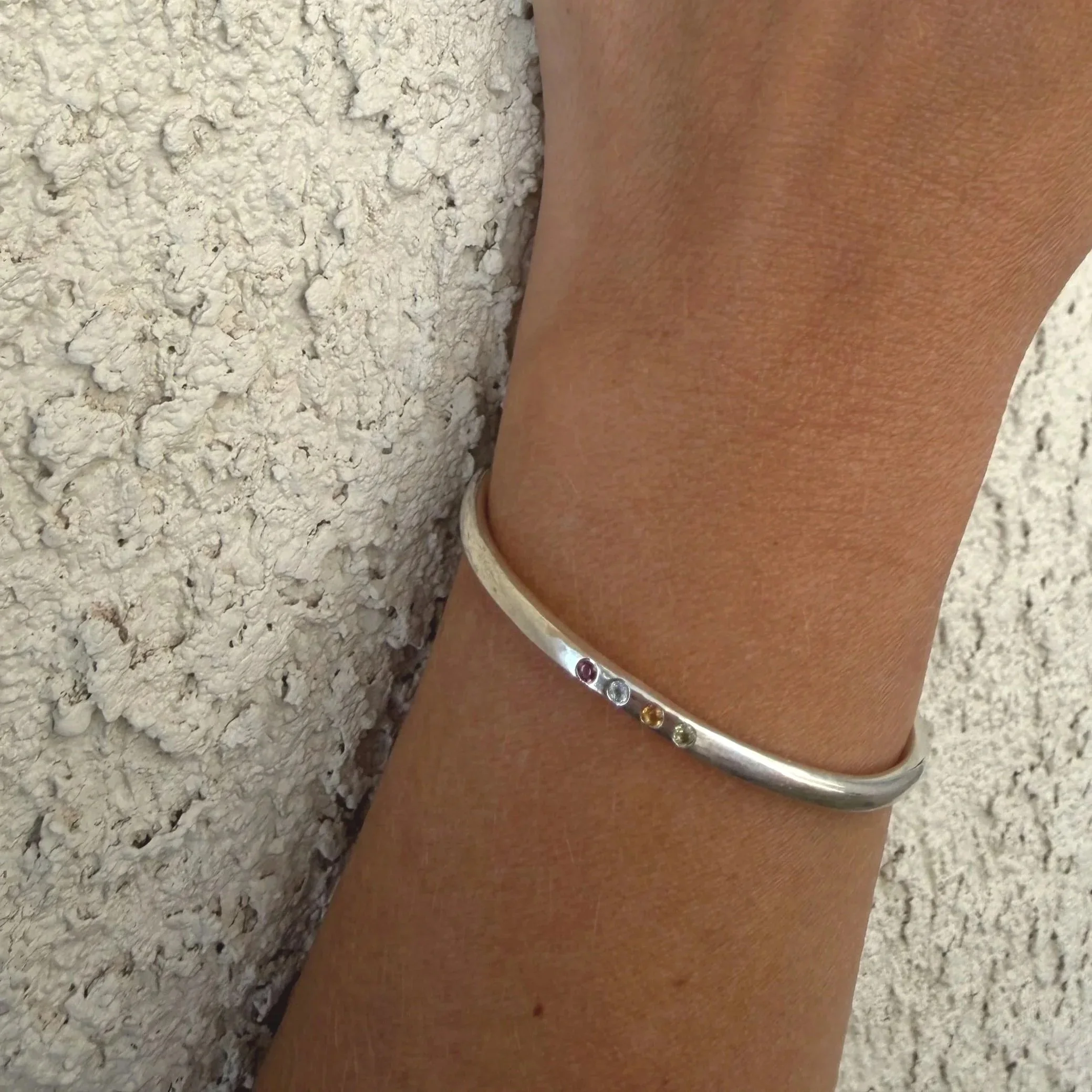 mixed stone bracelet cuff