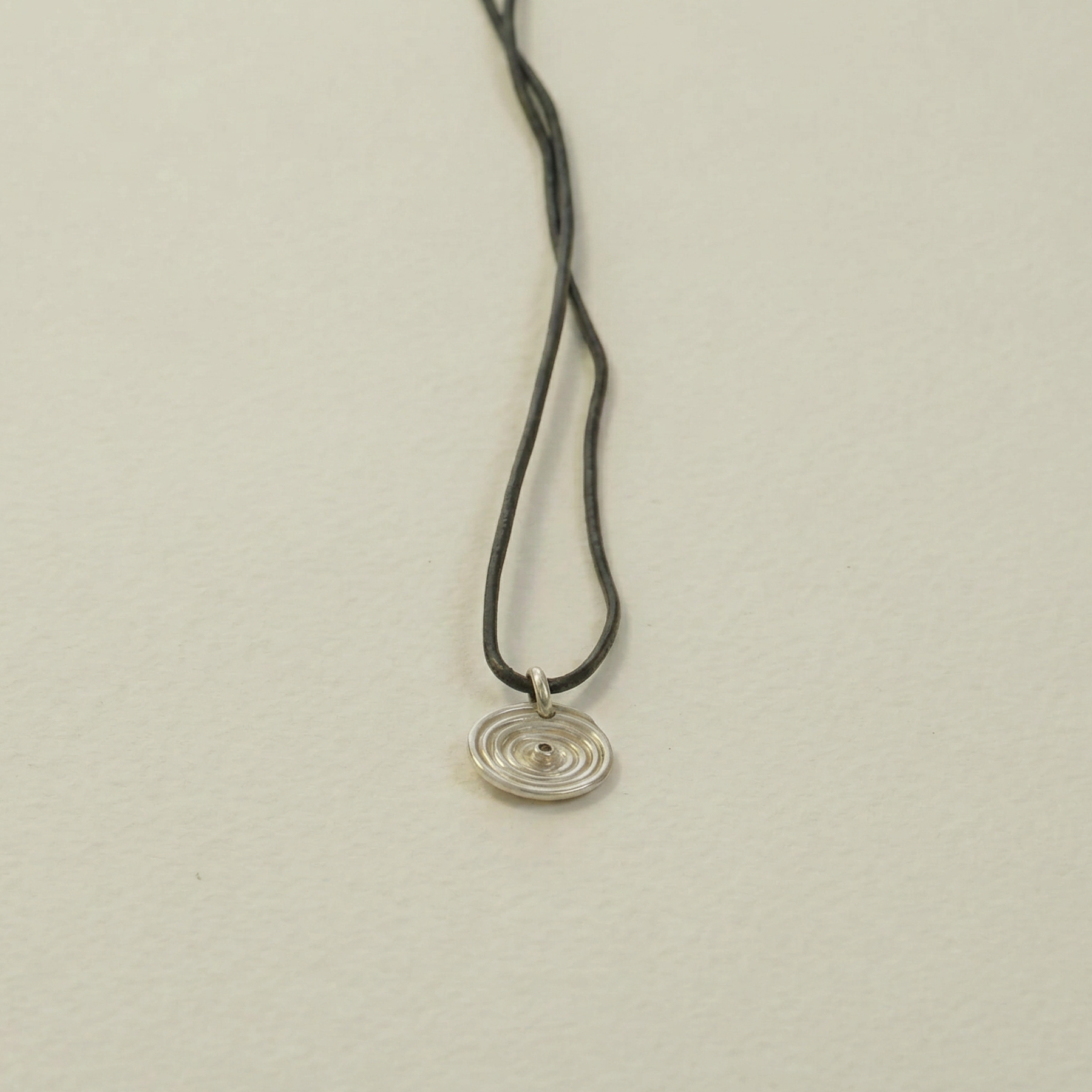 spiral pendant smoky quartz on leather cord