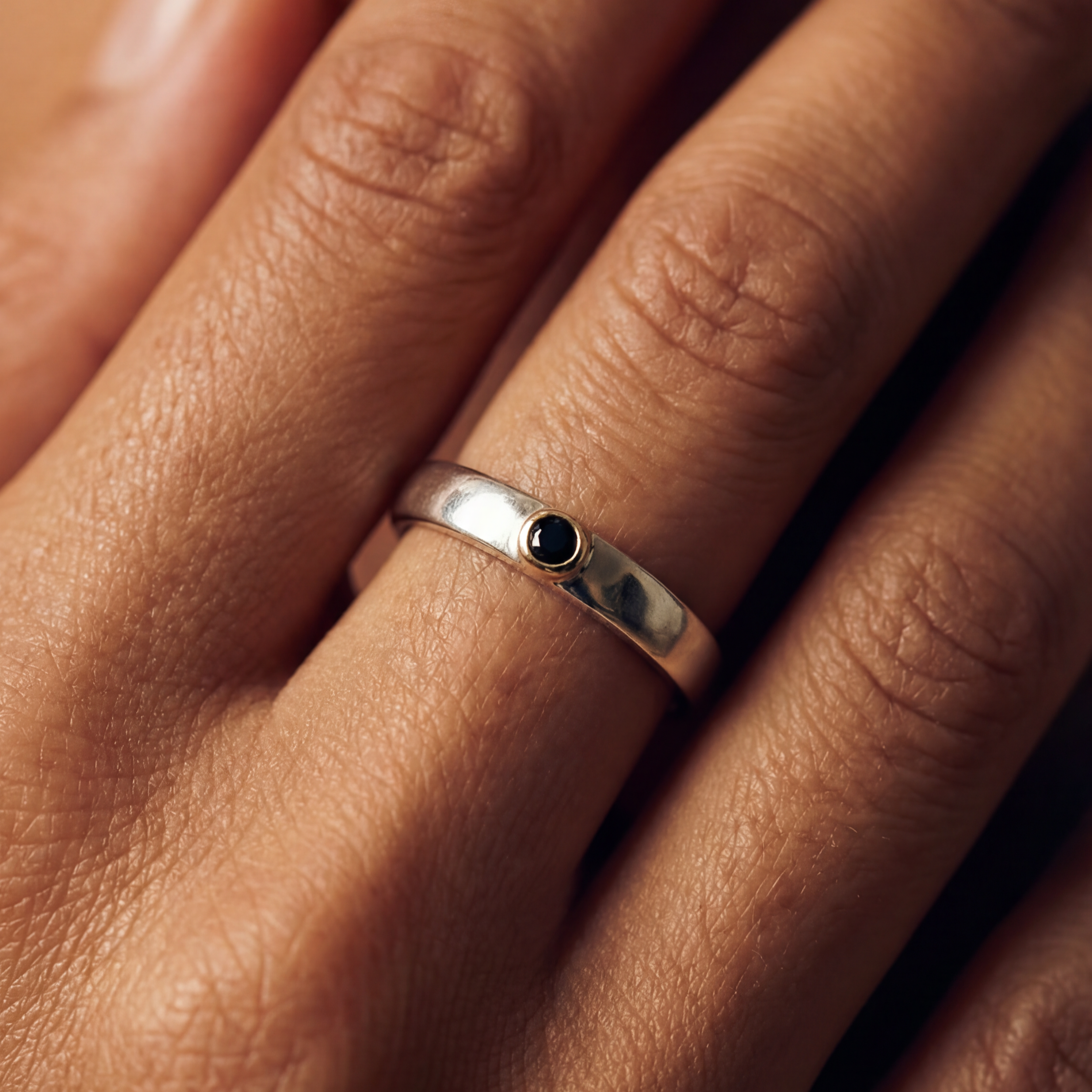 smoky quartz silver ring