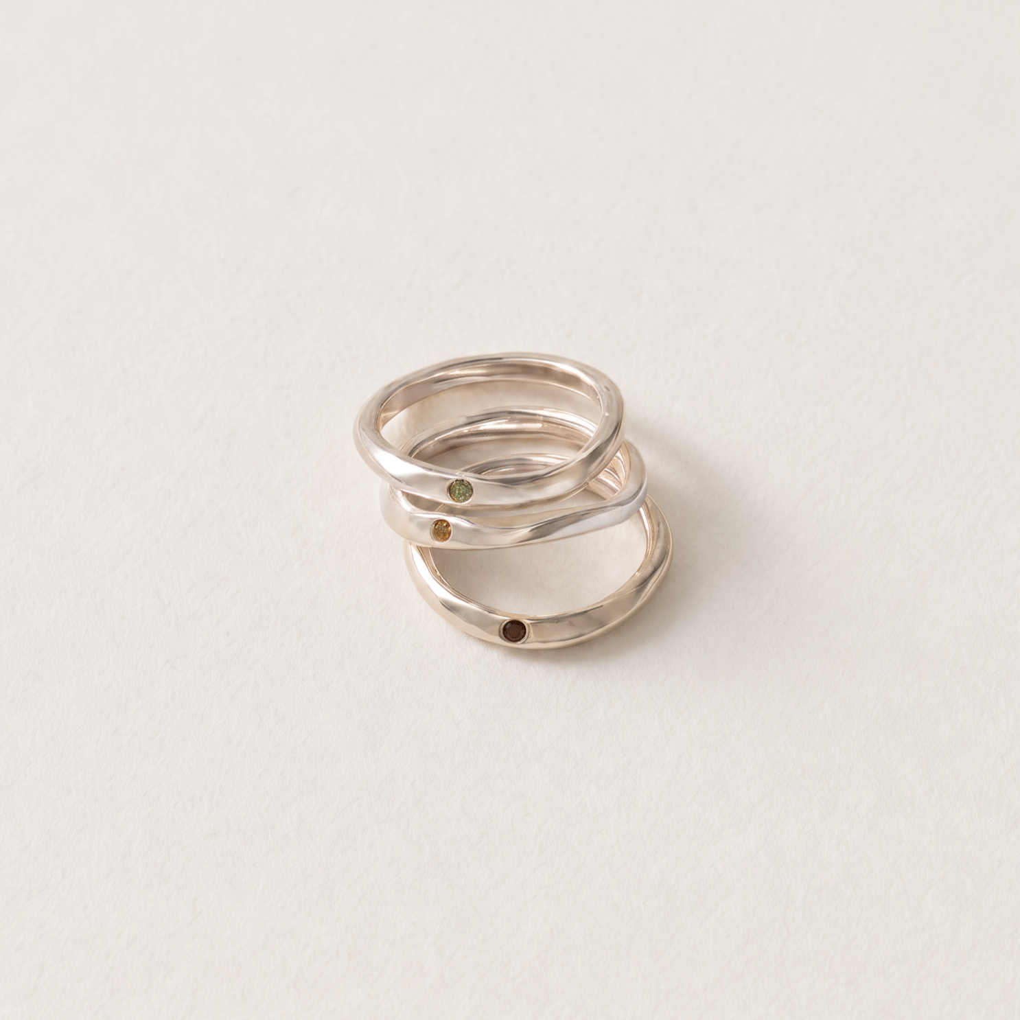 wavy rings mixed stone