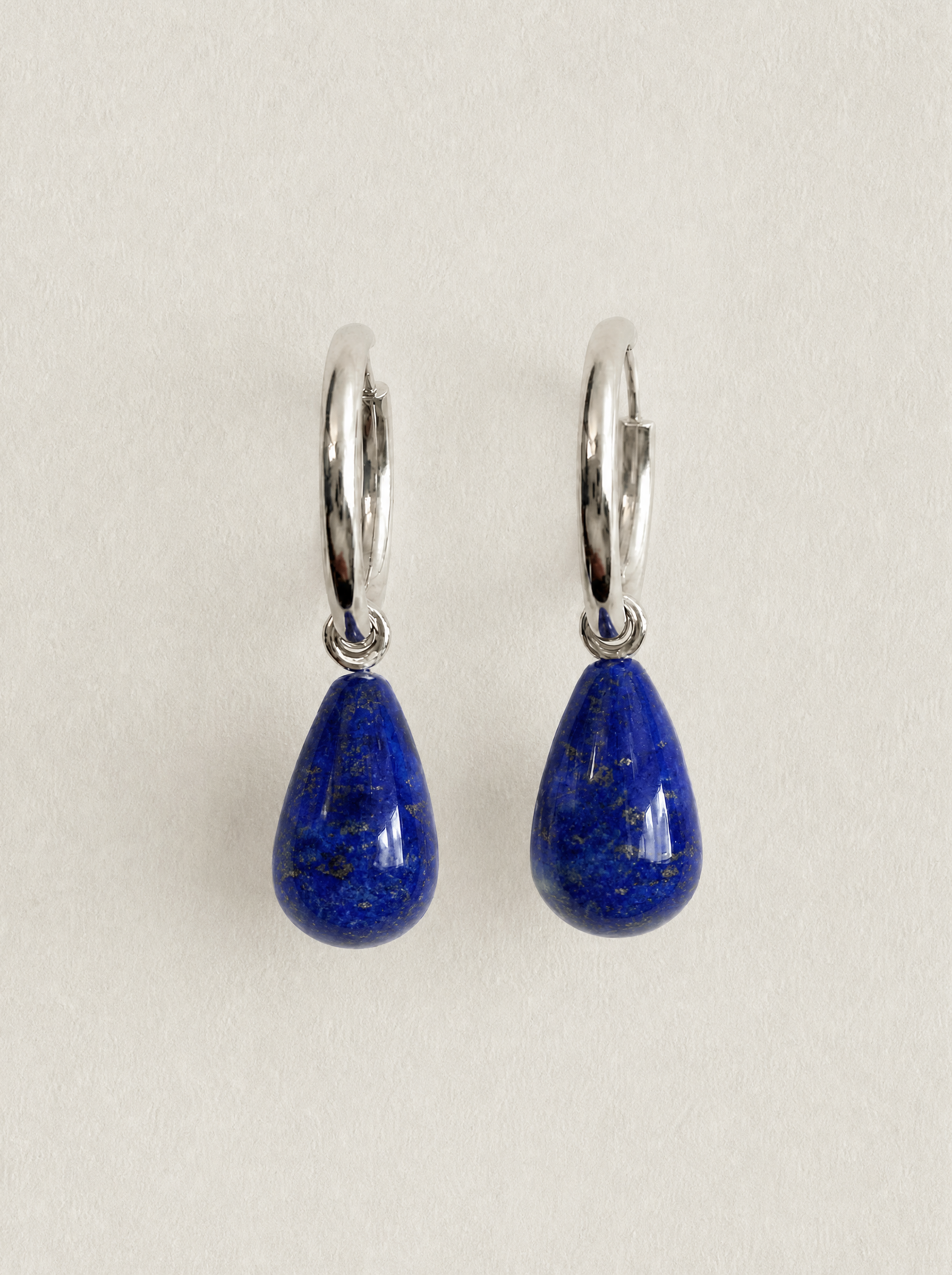 teardrop hoops lapis silver