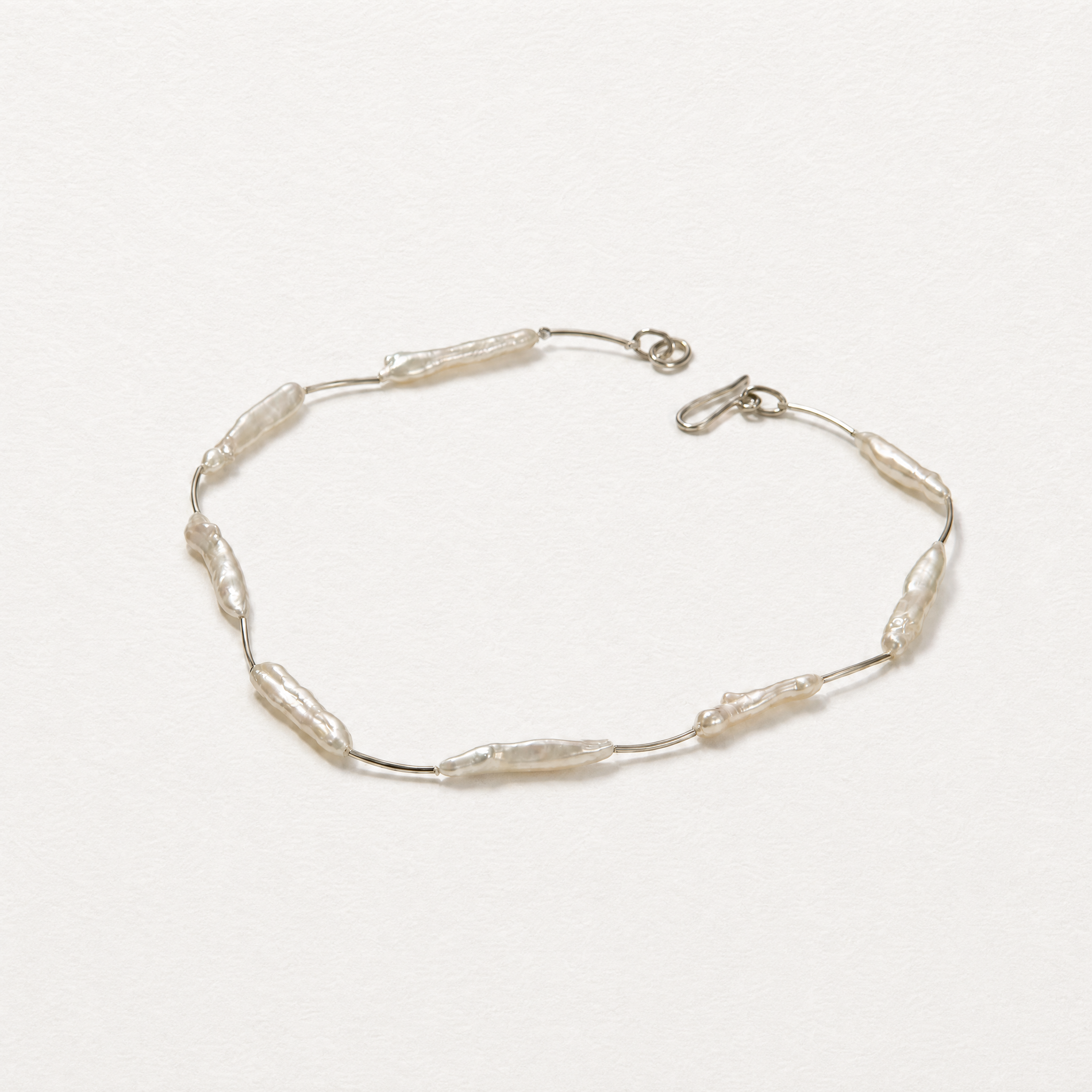 stick pearl white necklace