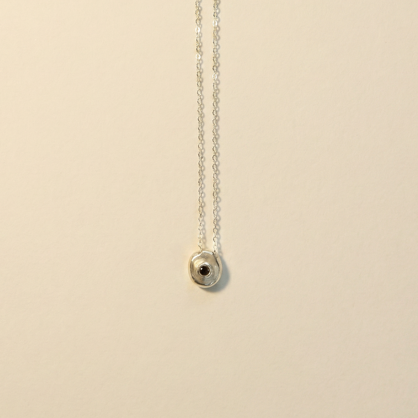dot smoky quartz silver necklace