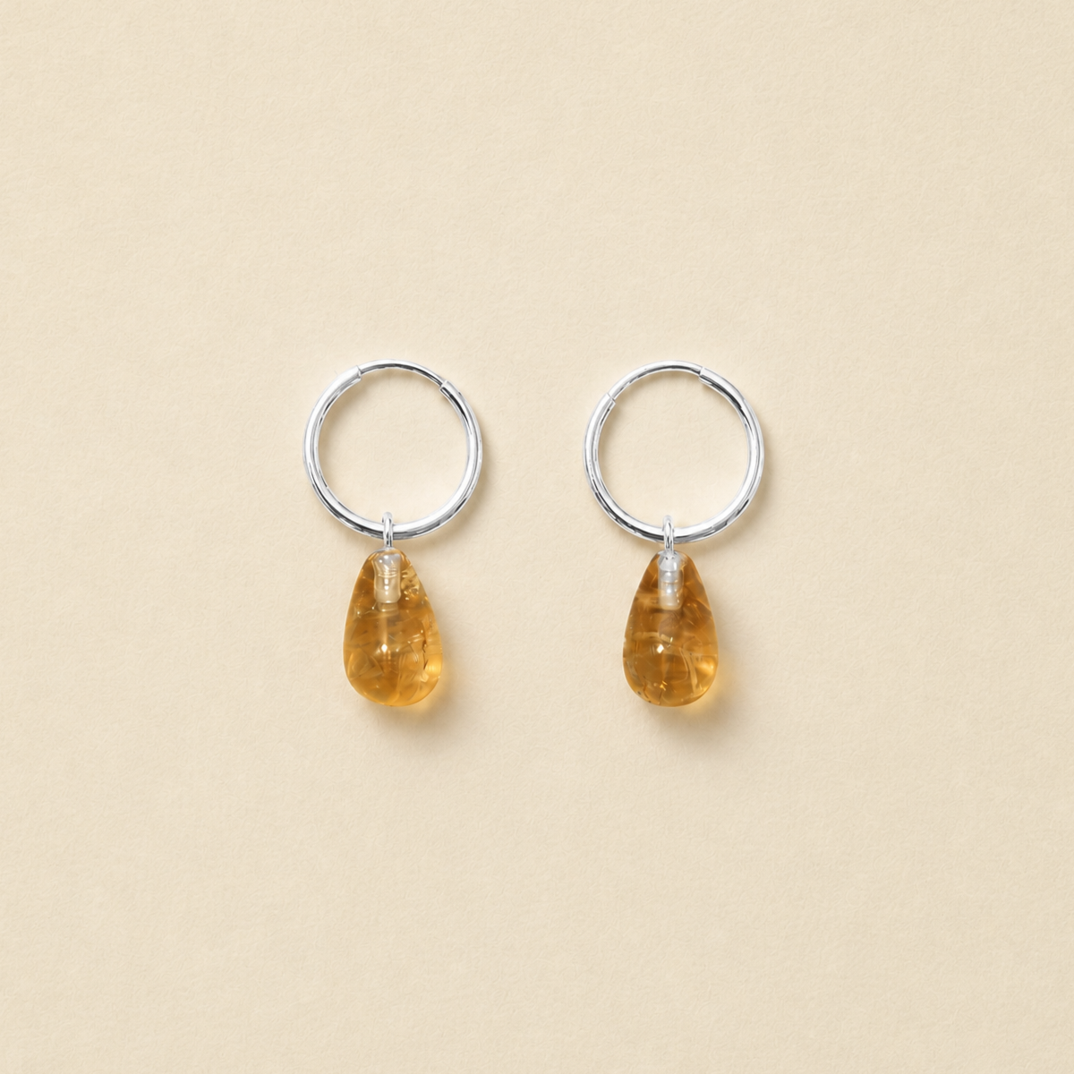 teardrop hoops citrine silver