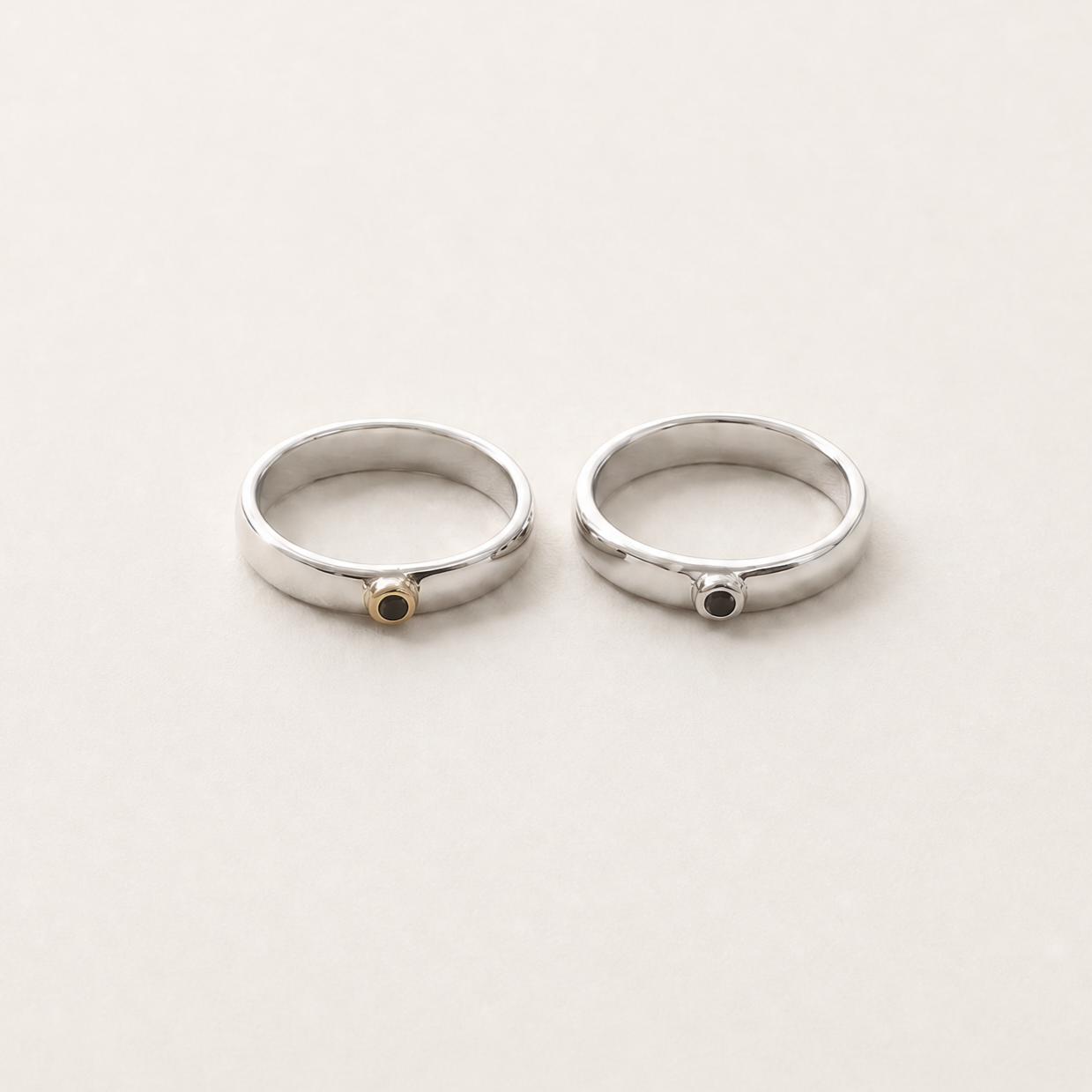 dot ring with smoky quartz
