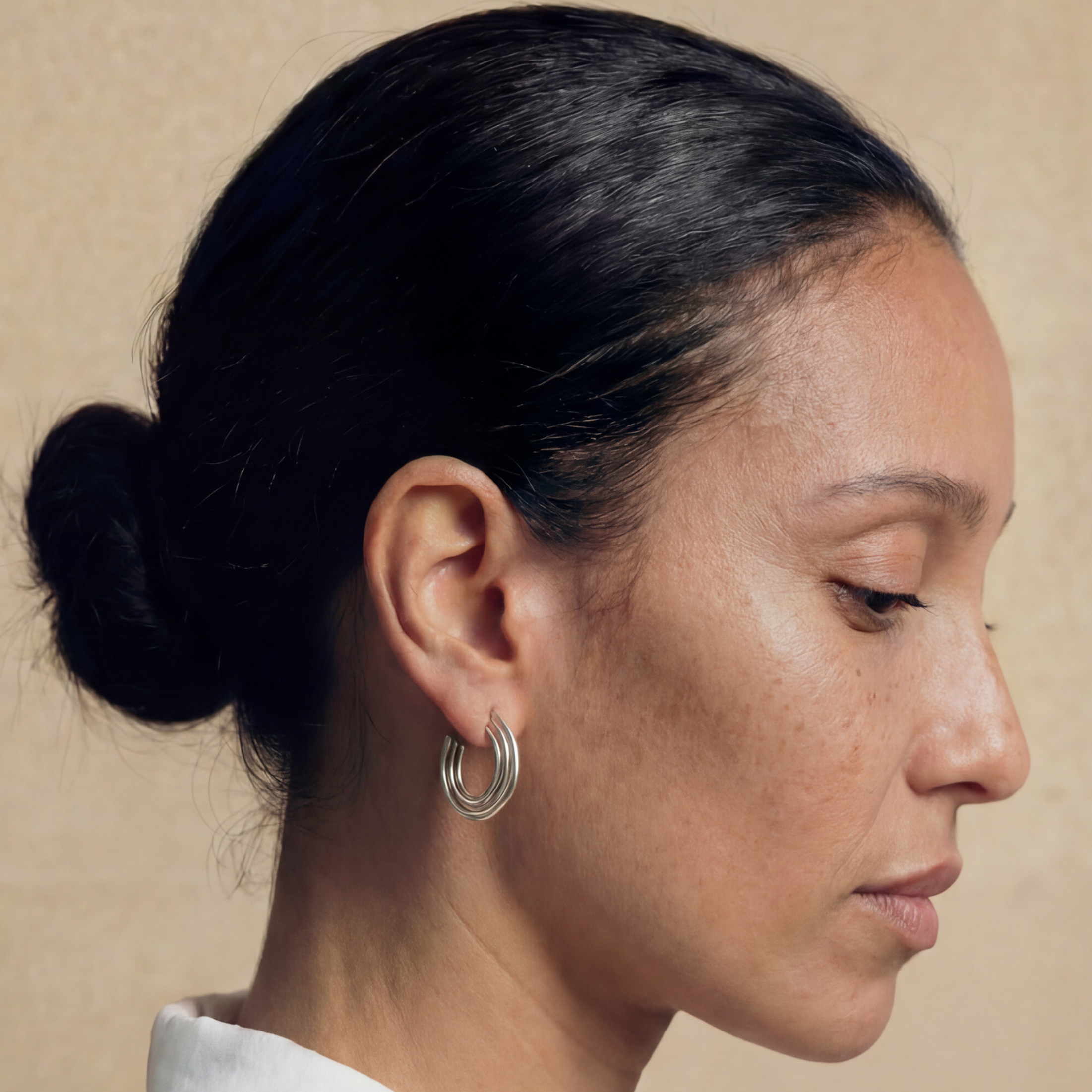 spiral silver hoop earrings