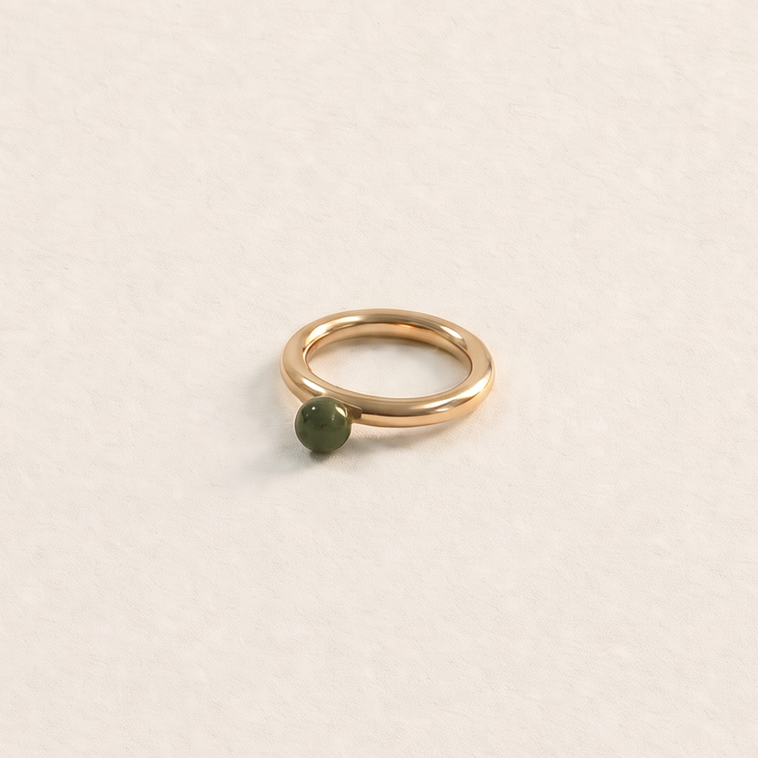 gumball jade ring gold
