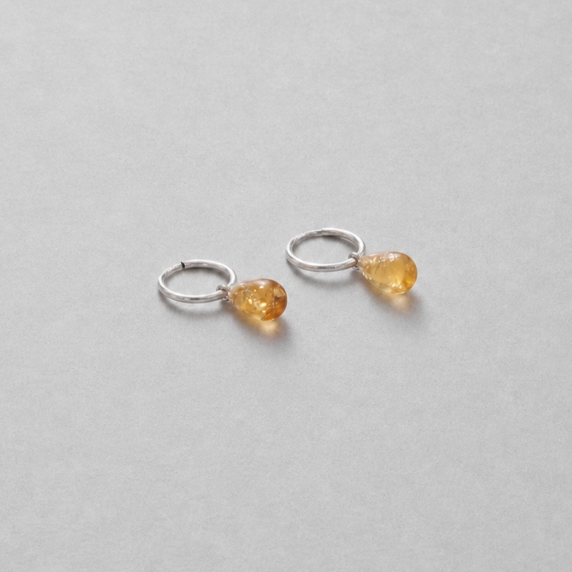 teardrop hoops citrine silver