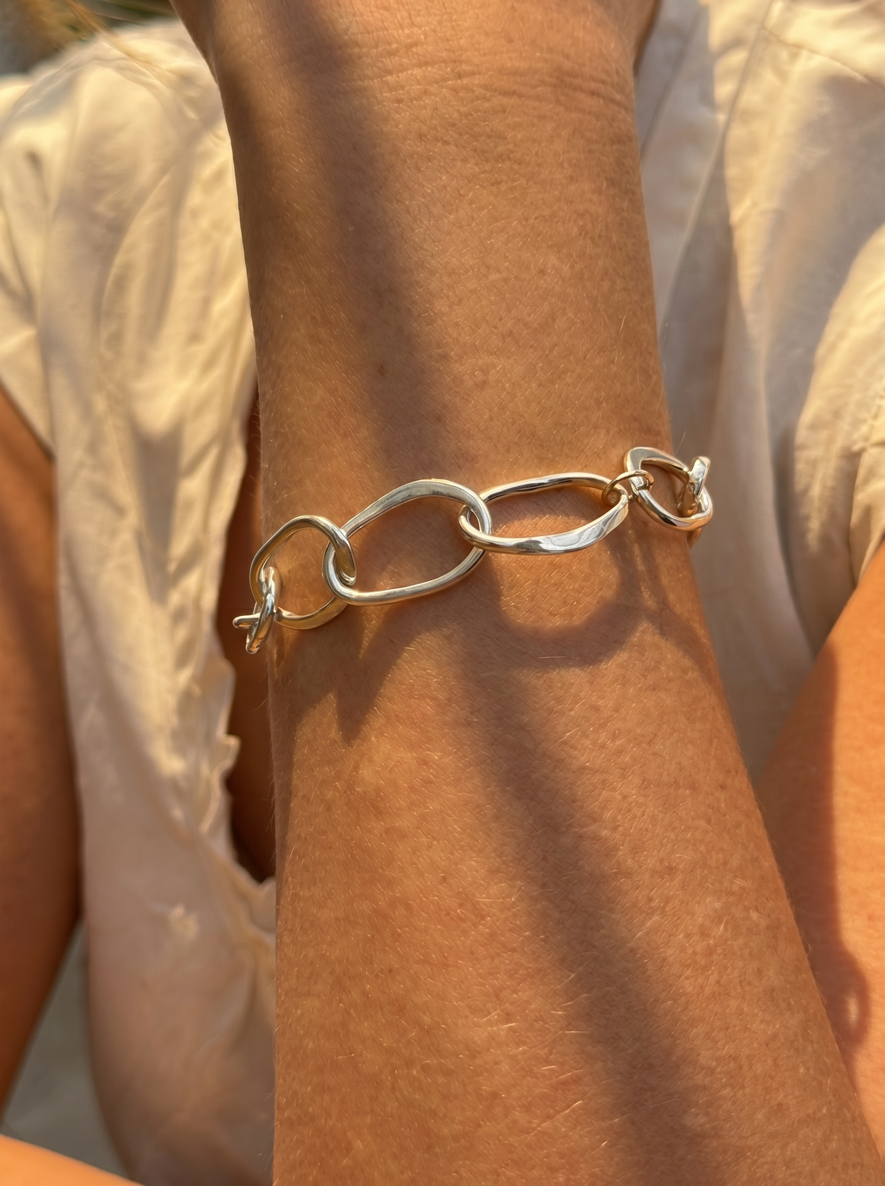 wavy bracelet silver gold