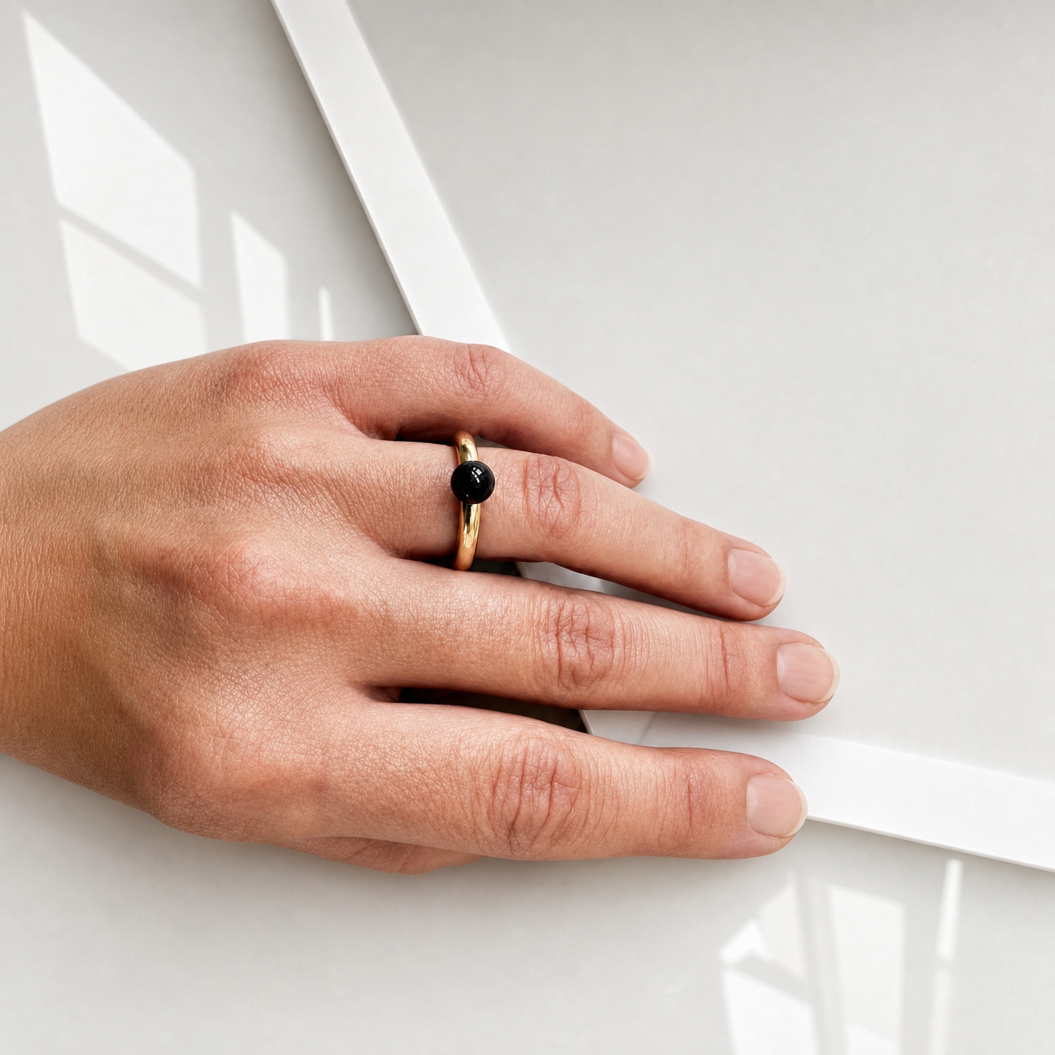 onyx gumball ring