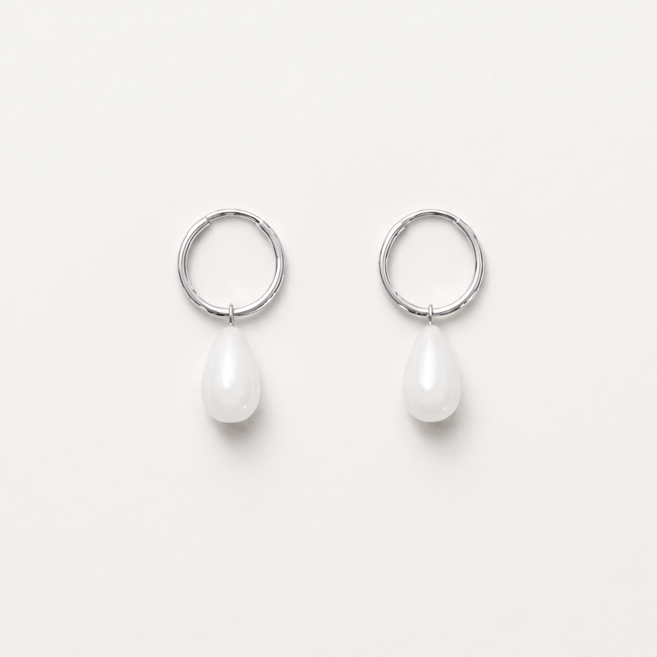 teardrop hoops white quartzite