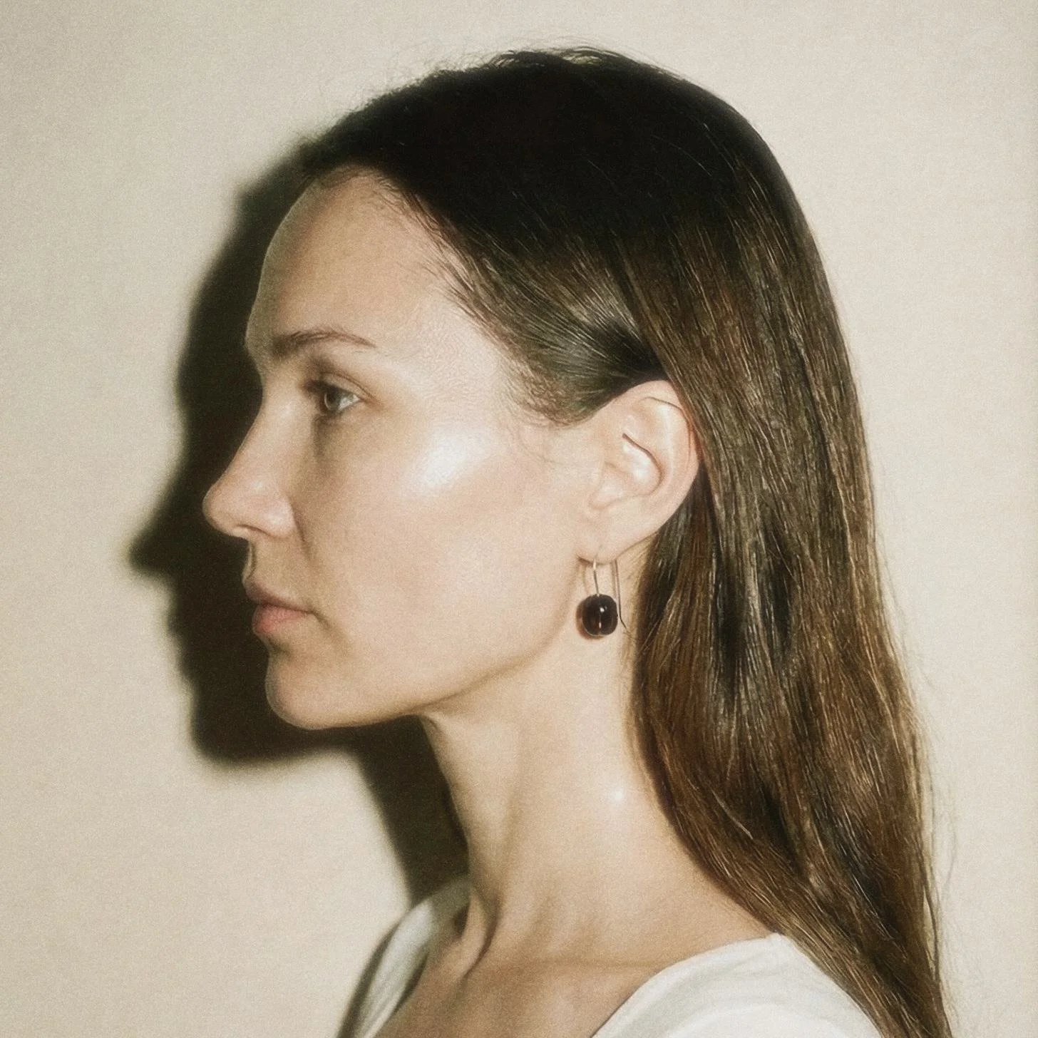 smoky quartz drum drop earrings