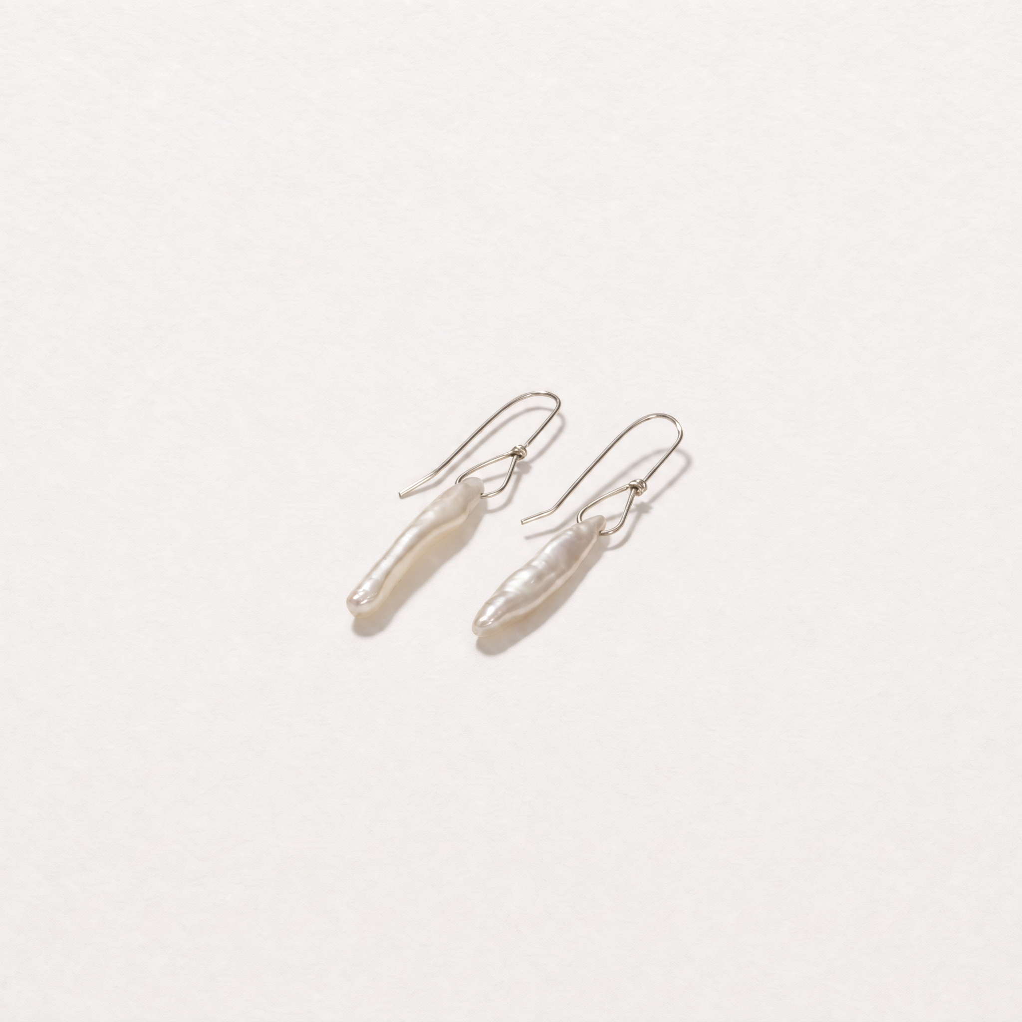 stick pearl white earrings