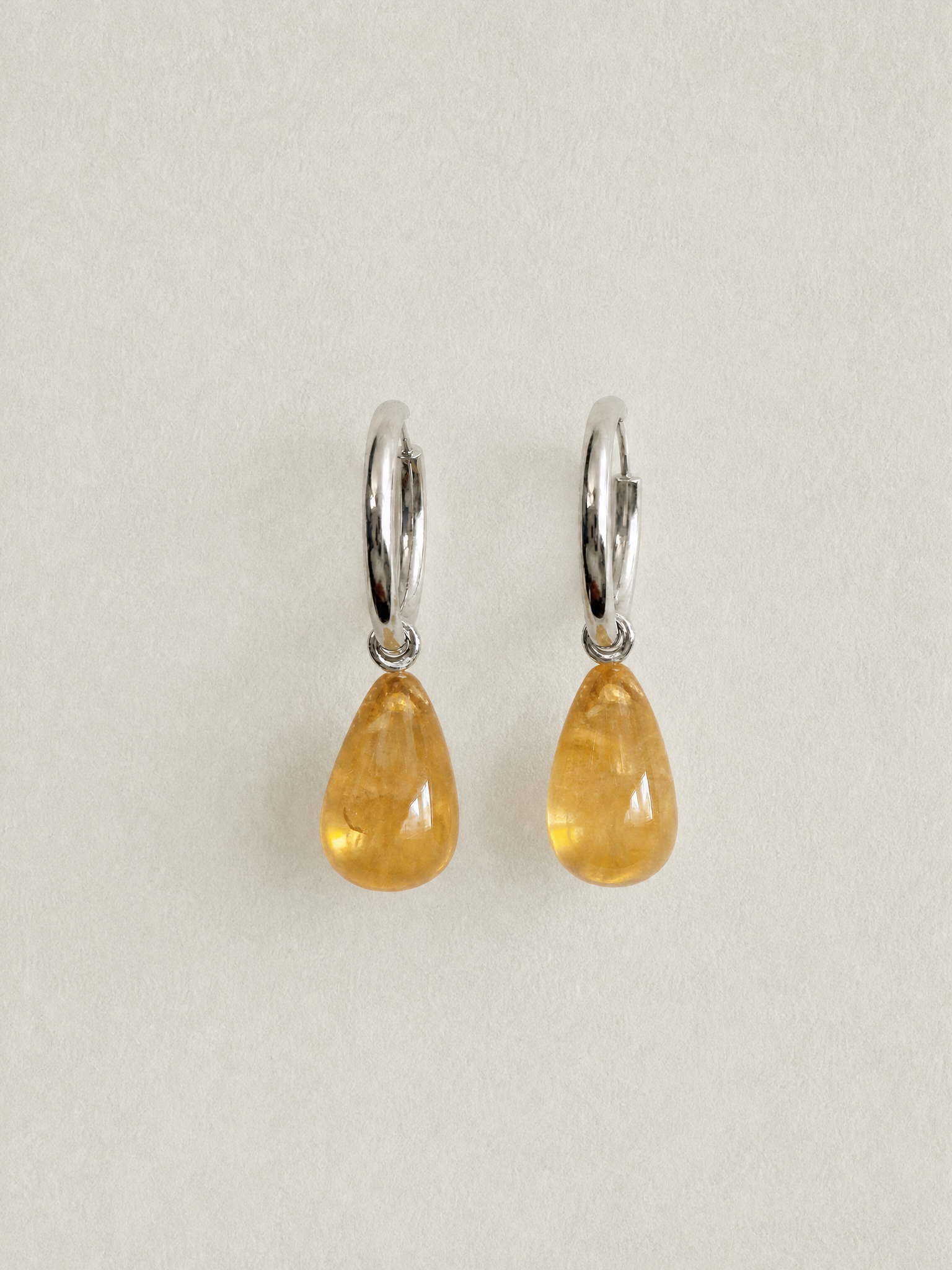 teardrop hoops citrine silver