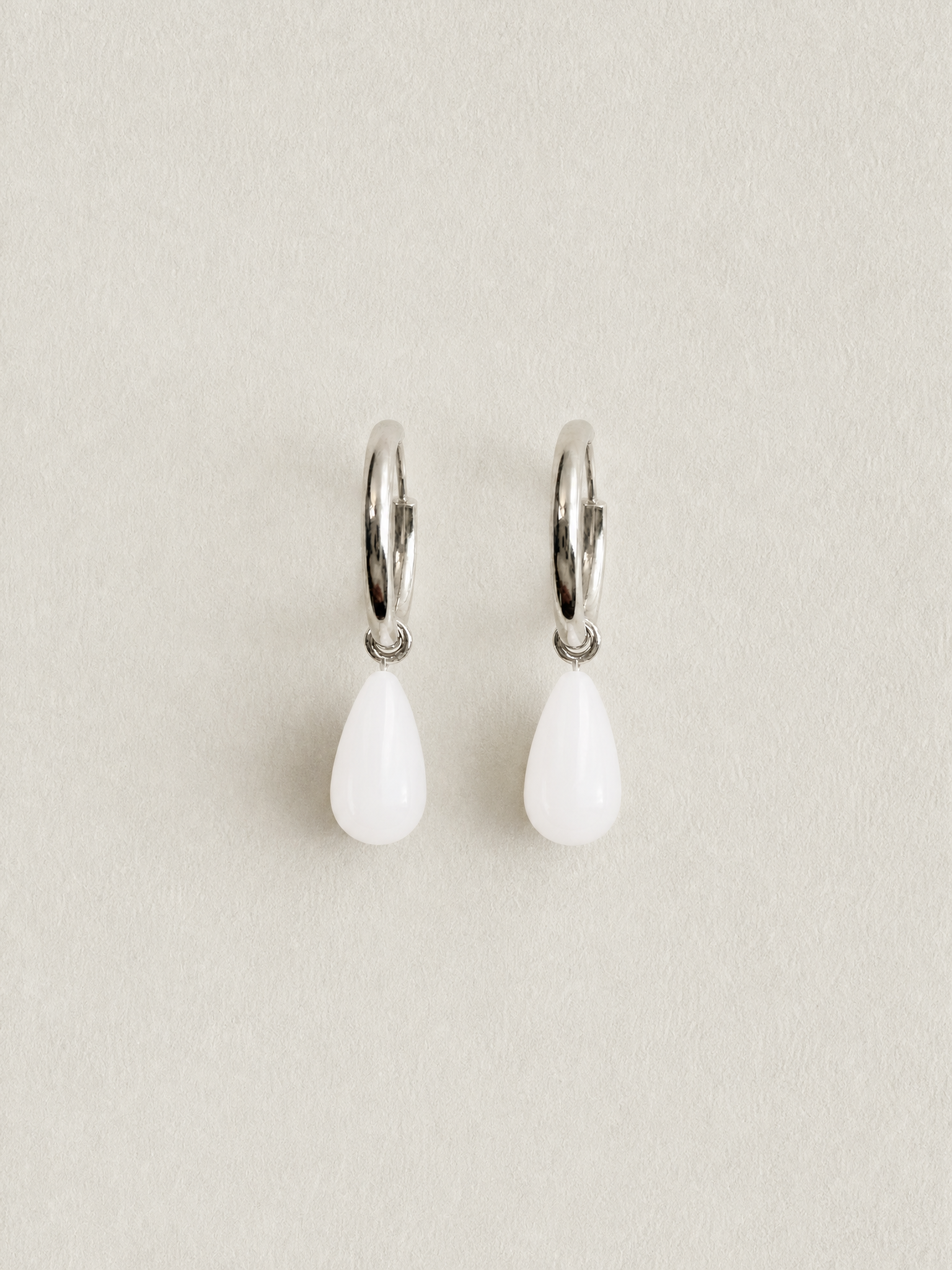 teardrop hoops white quartzite