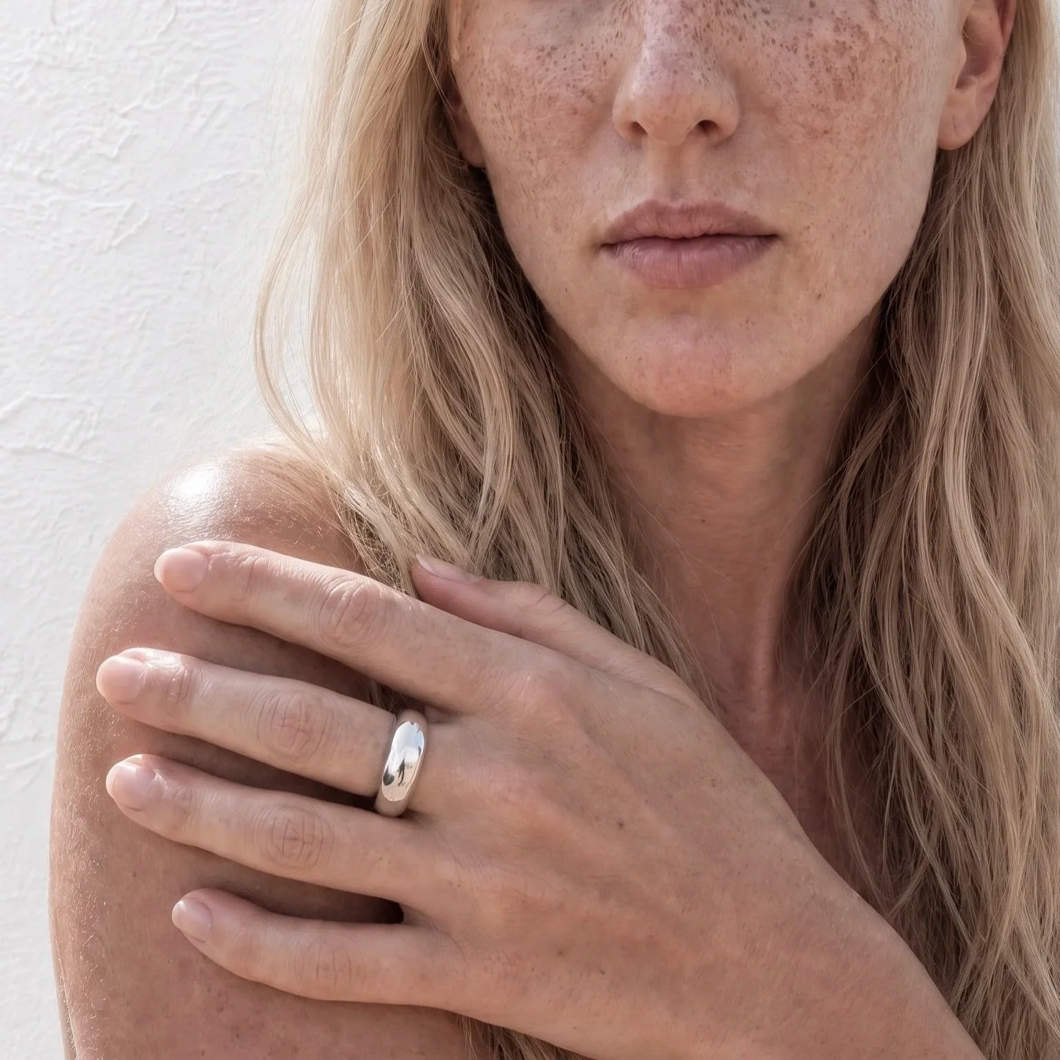 dome silver band ring