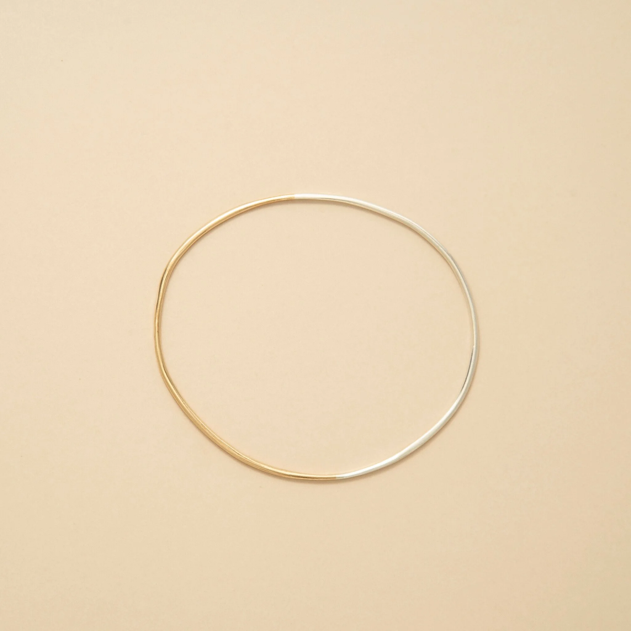 mix metal bangle bracelet silver gold oval
