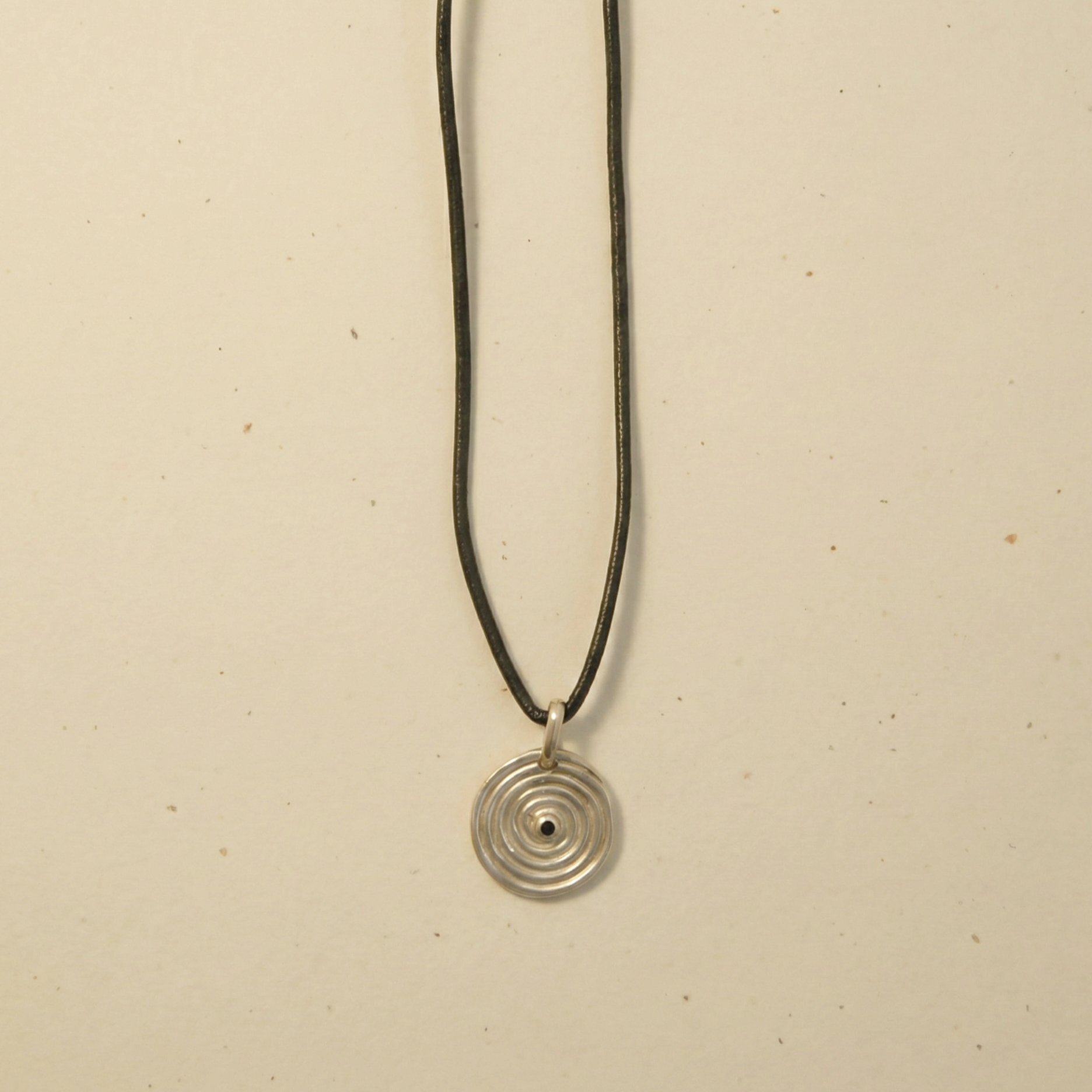 spiral pendant smoky quartz on leather cord