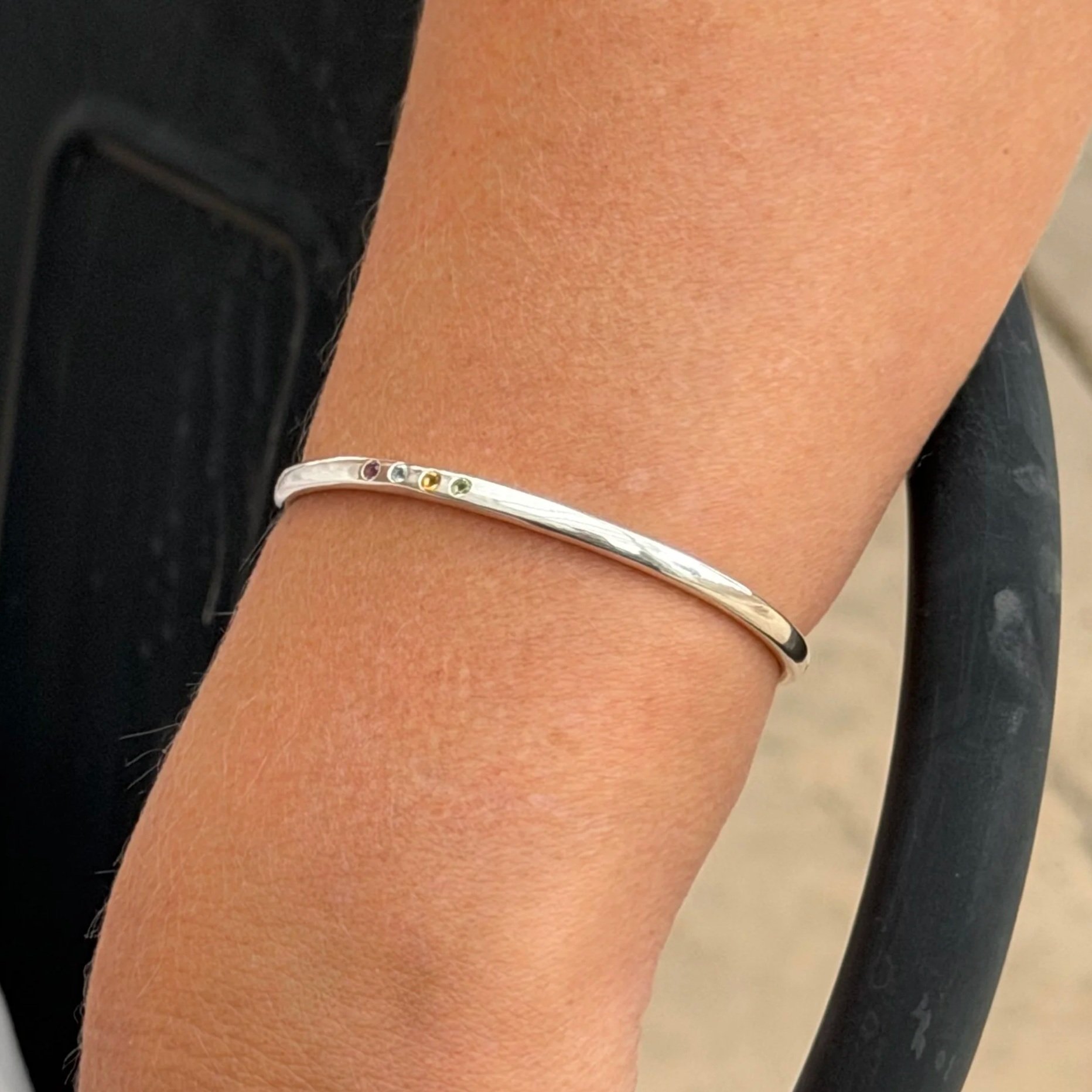 mixed stone bracelet cuff
