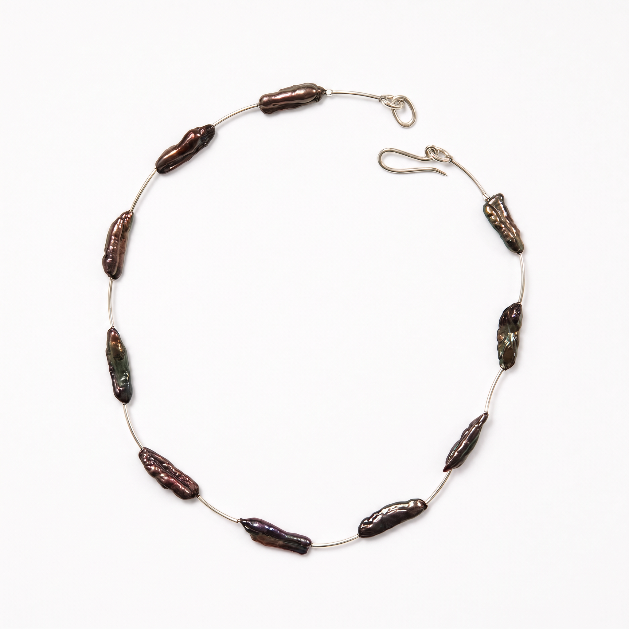 stick purple pearl necklace