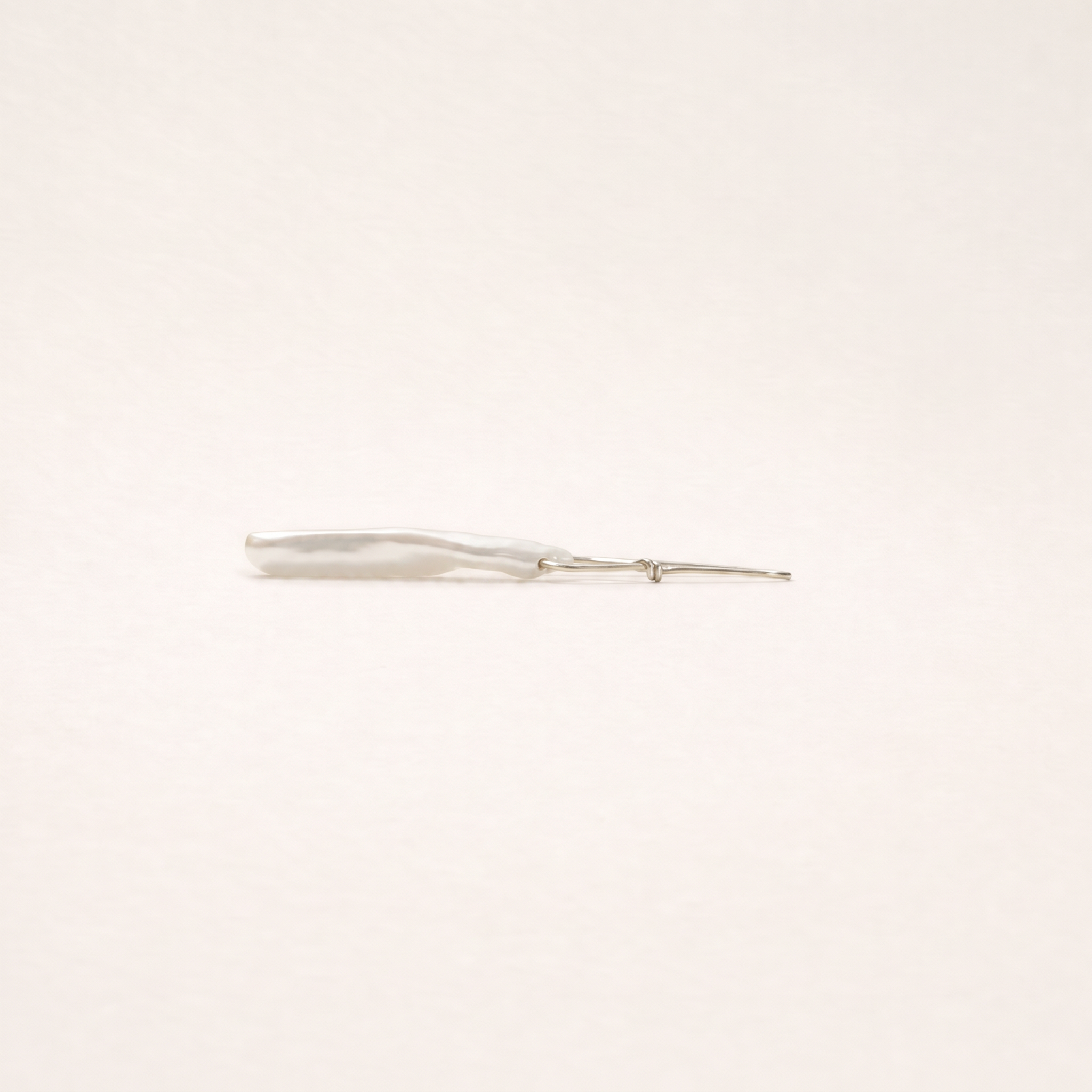 stick pearl white earrings